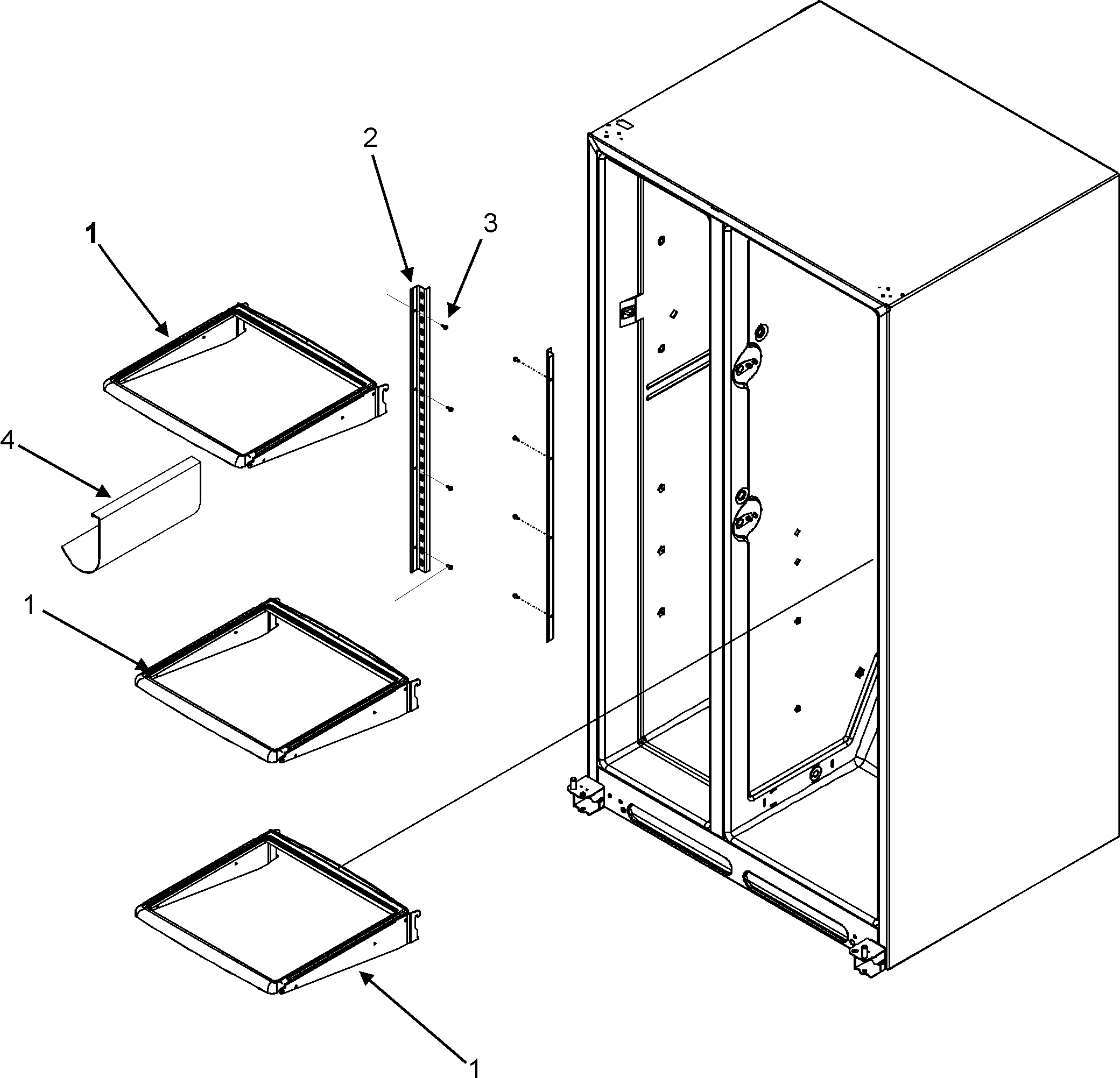 Maytag GC2225PEKW refrigerator shelves diagram