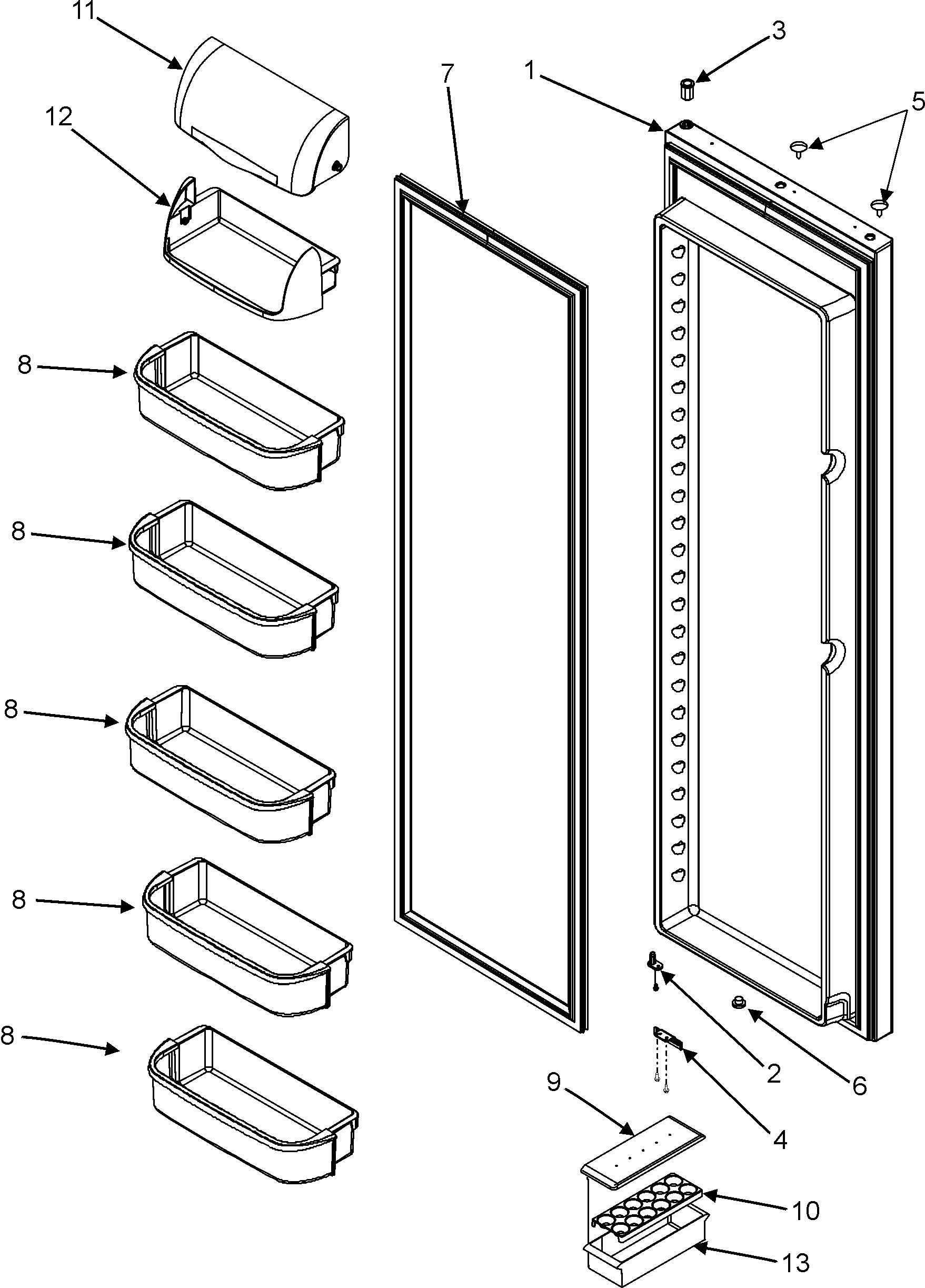 Maytag GS2624PEKW refrigerator door diagram