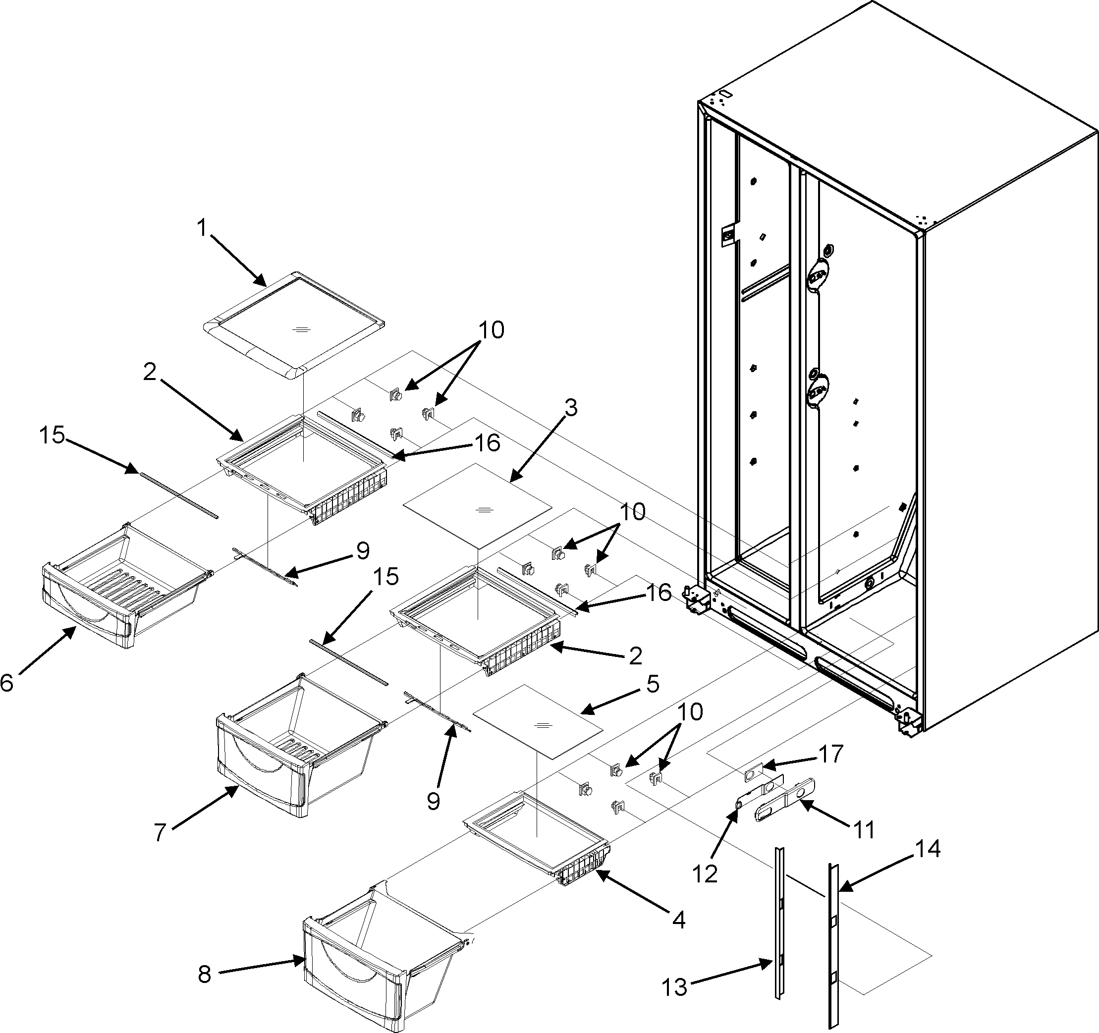 Maytag GS2624PEKW crisper assembly diagram
