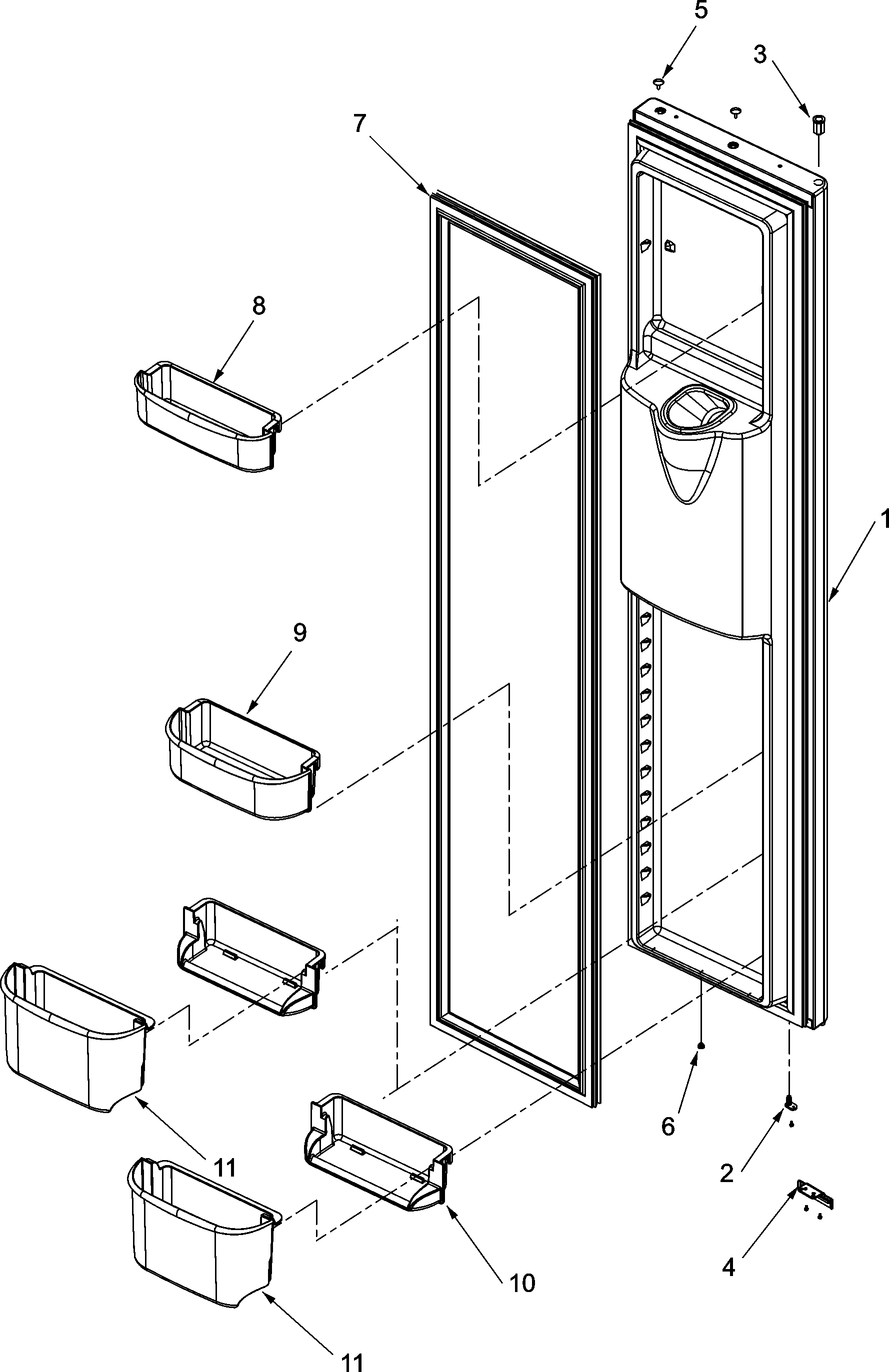 Amana AS2626GEKS freezer door diagram
