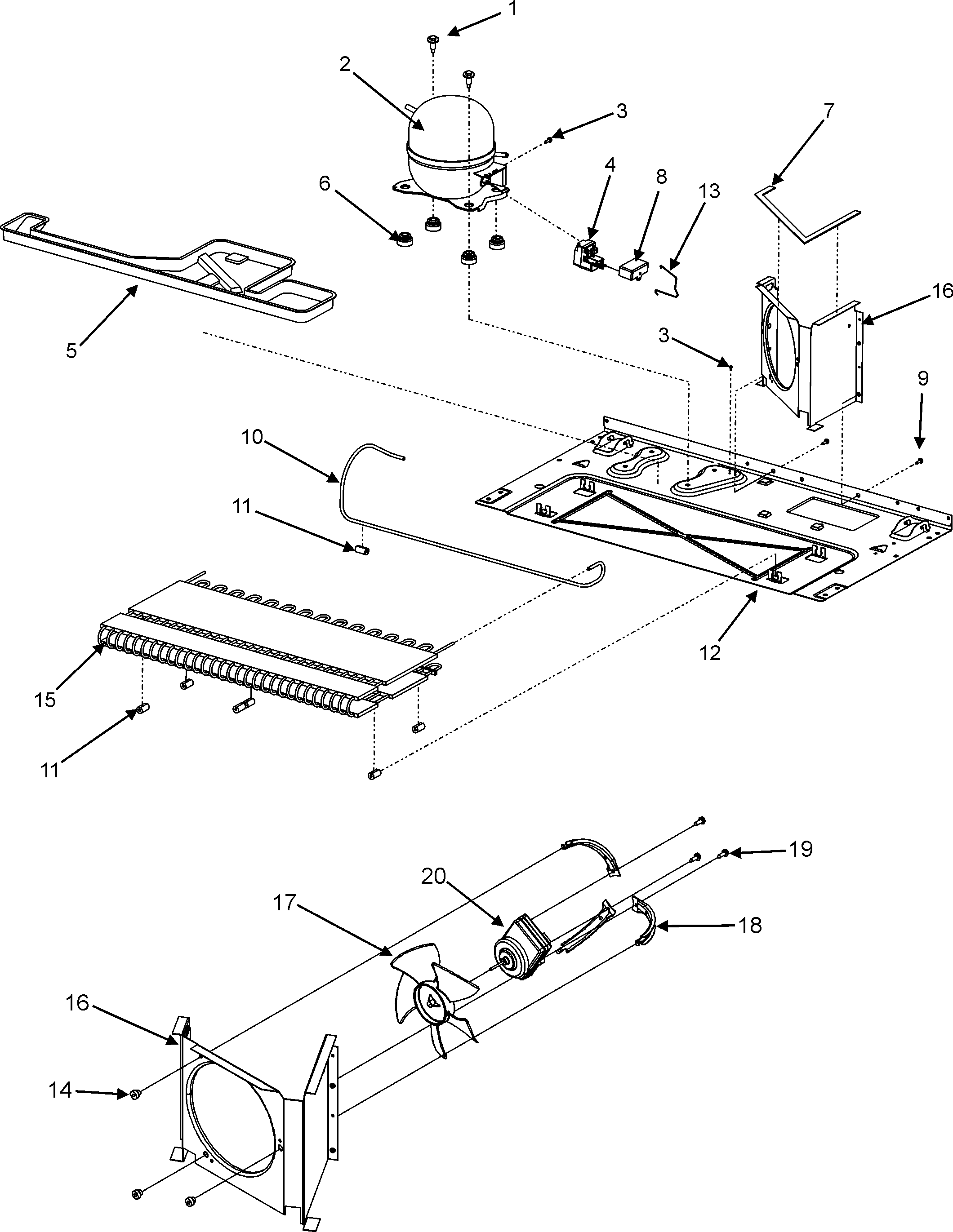 Jenn-Air JCD2292KTB compressor diagram