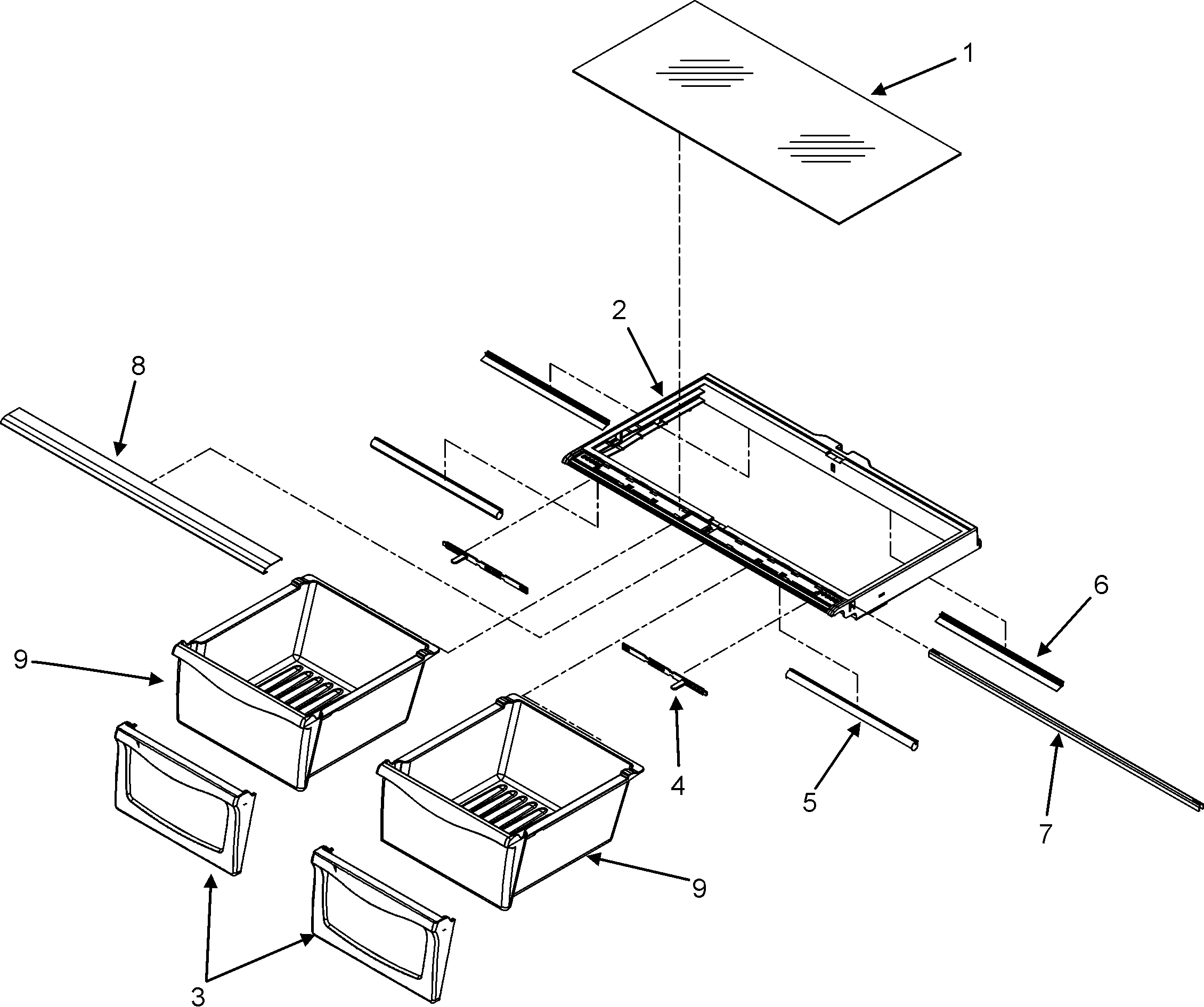 Jenn-Air JFC2089HPF crisper assembly diagram