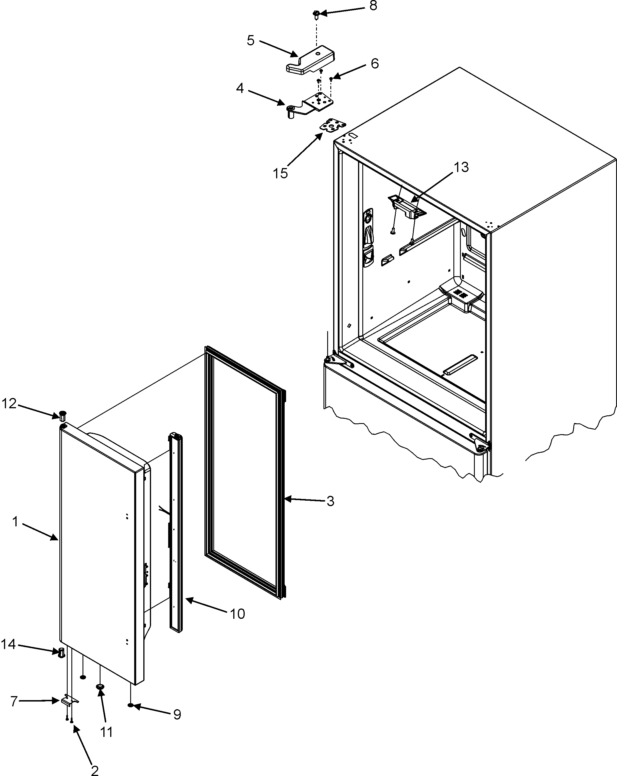 Jenn-Air JFC2089HTB left refrigerator door diagram