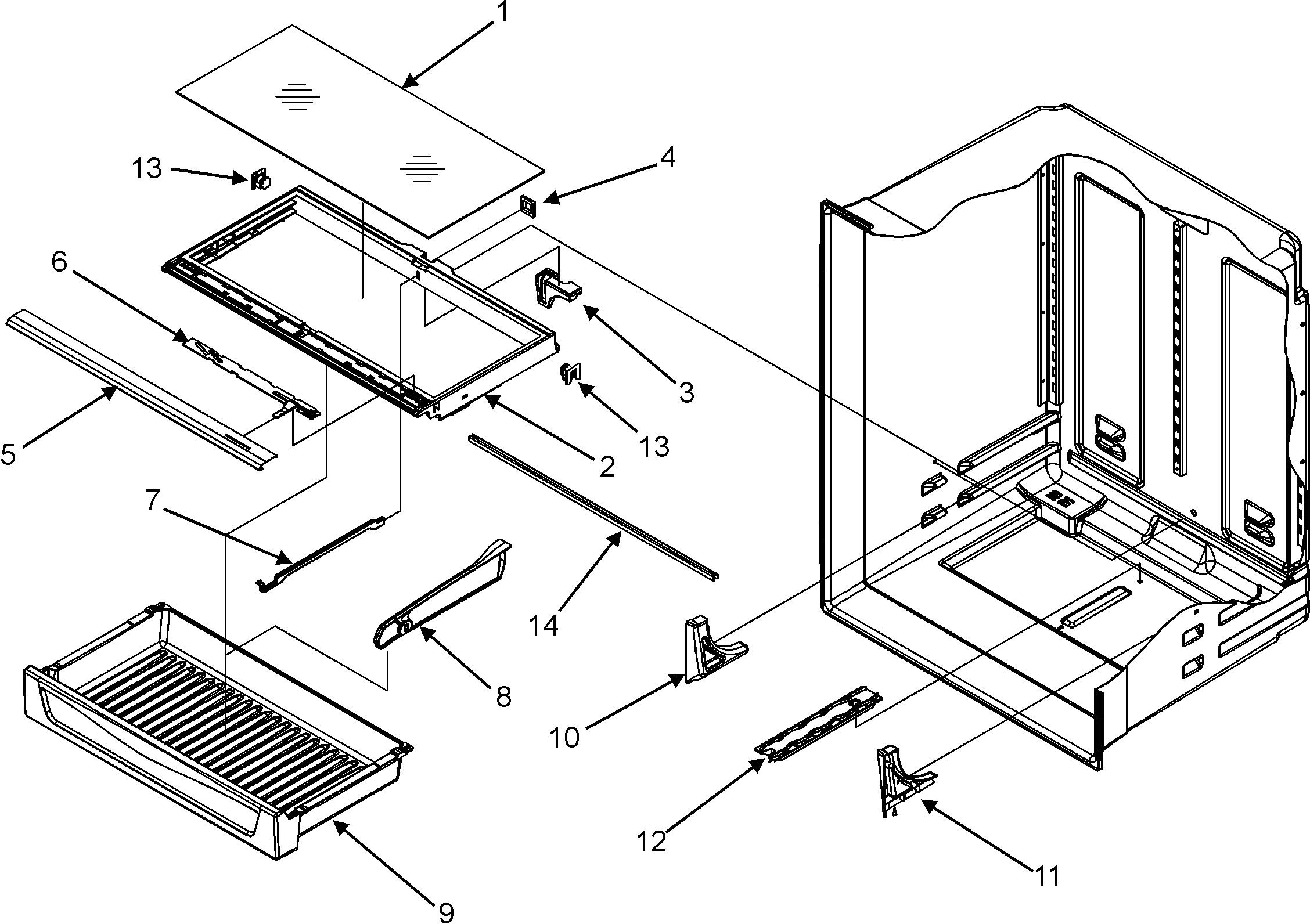 Maytag MBF2562HEW pantry assembly diagram