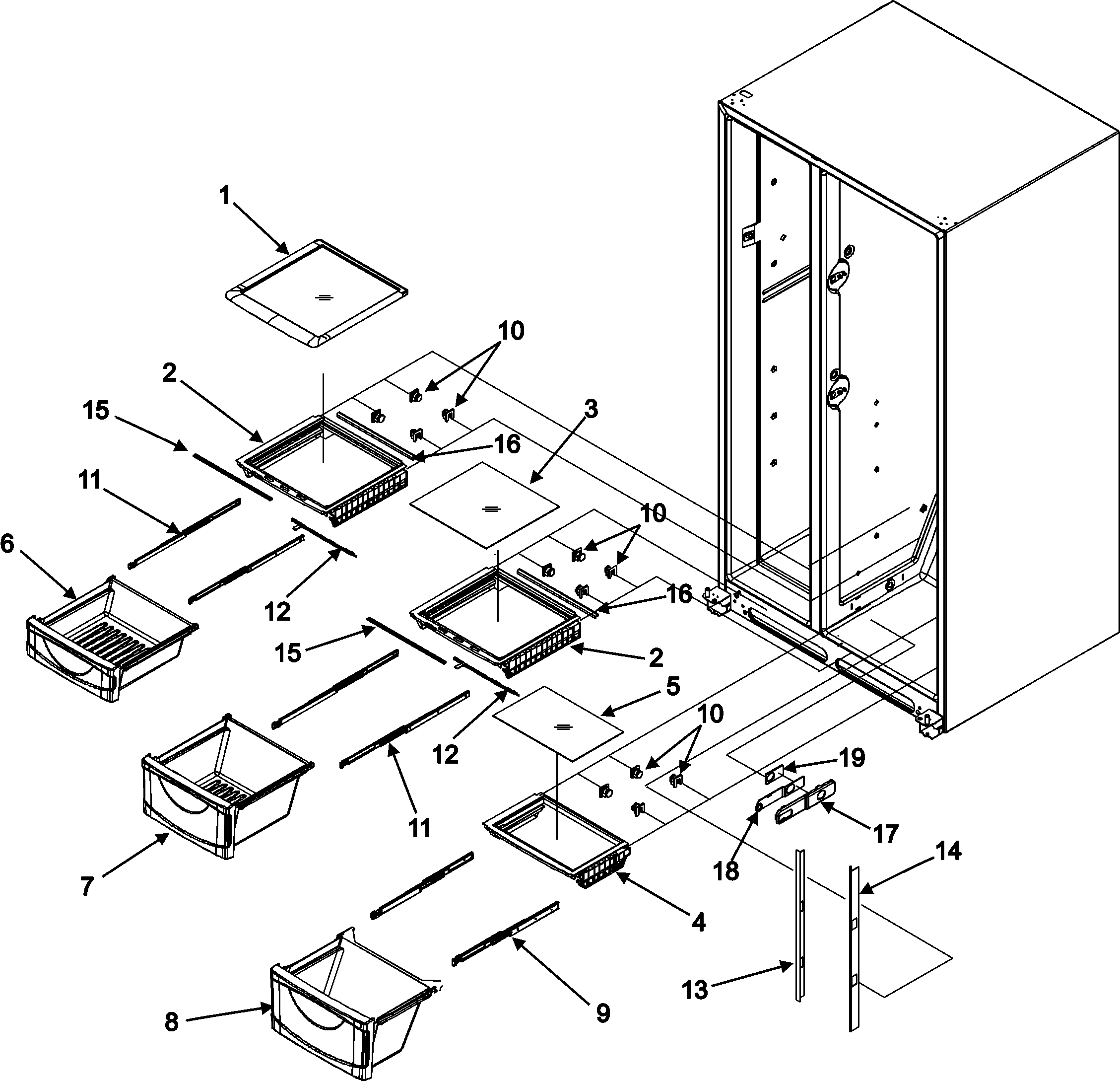 Maytag GC2227HEKB crisper assembly (gc2227hekb/s/w) diagram