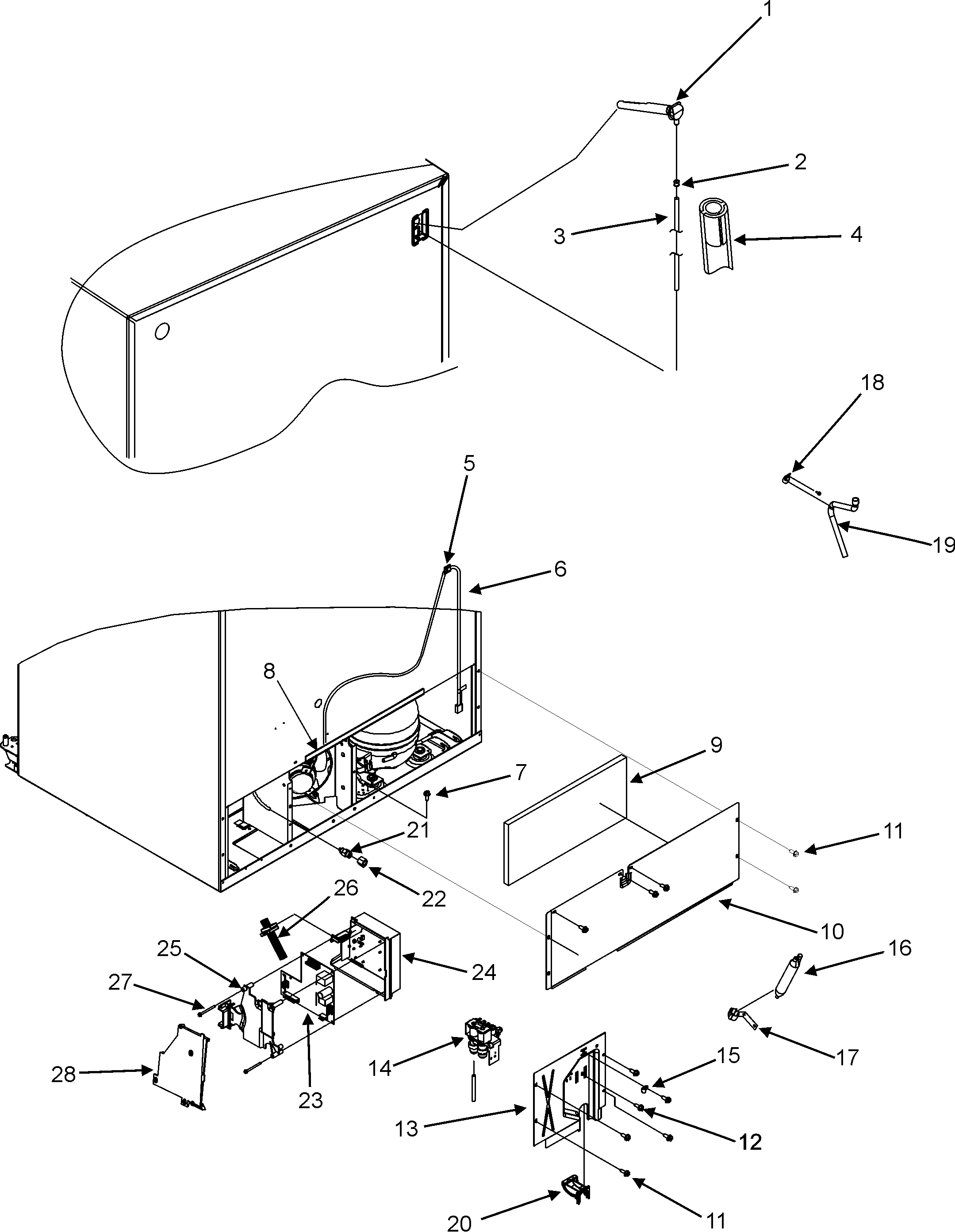 Maytag GC2227HEK9 cabinet back (gc2227hek3/5/9) diagram