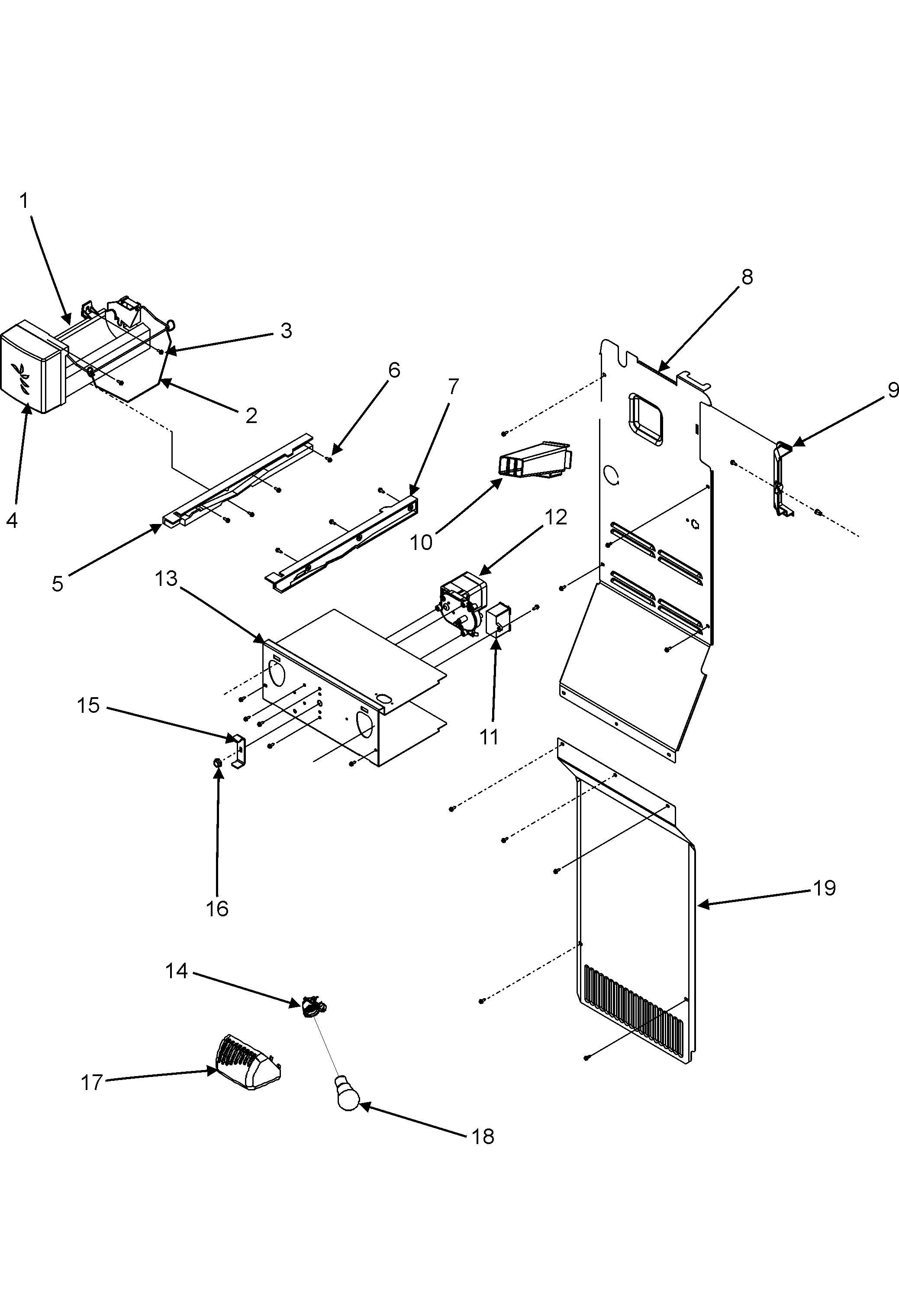 Maytag MSD2650HES freezer compartment diagram