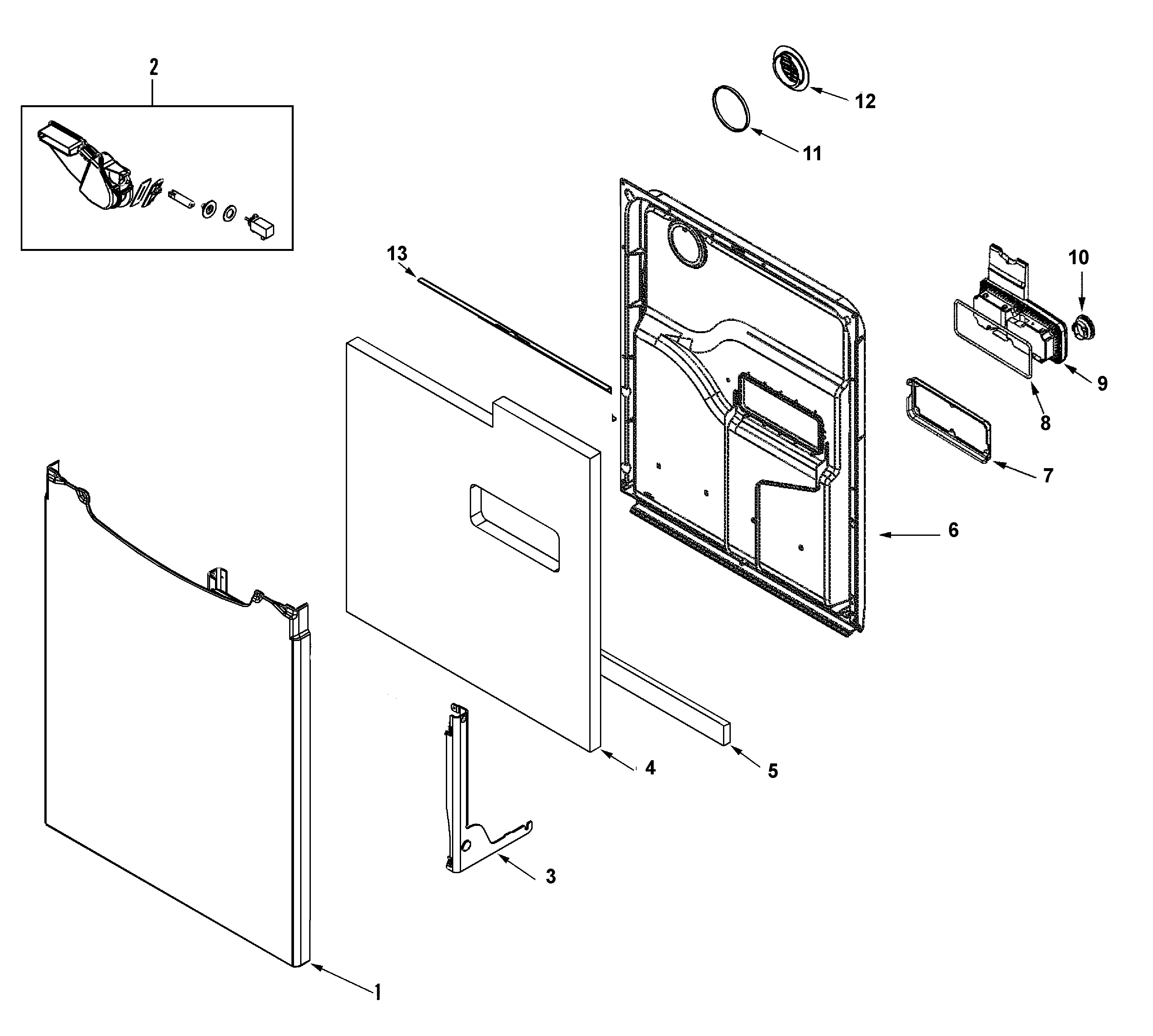 Maytag MDBTT60AWQ door diagram