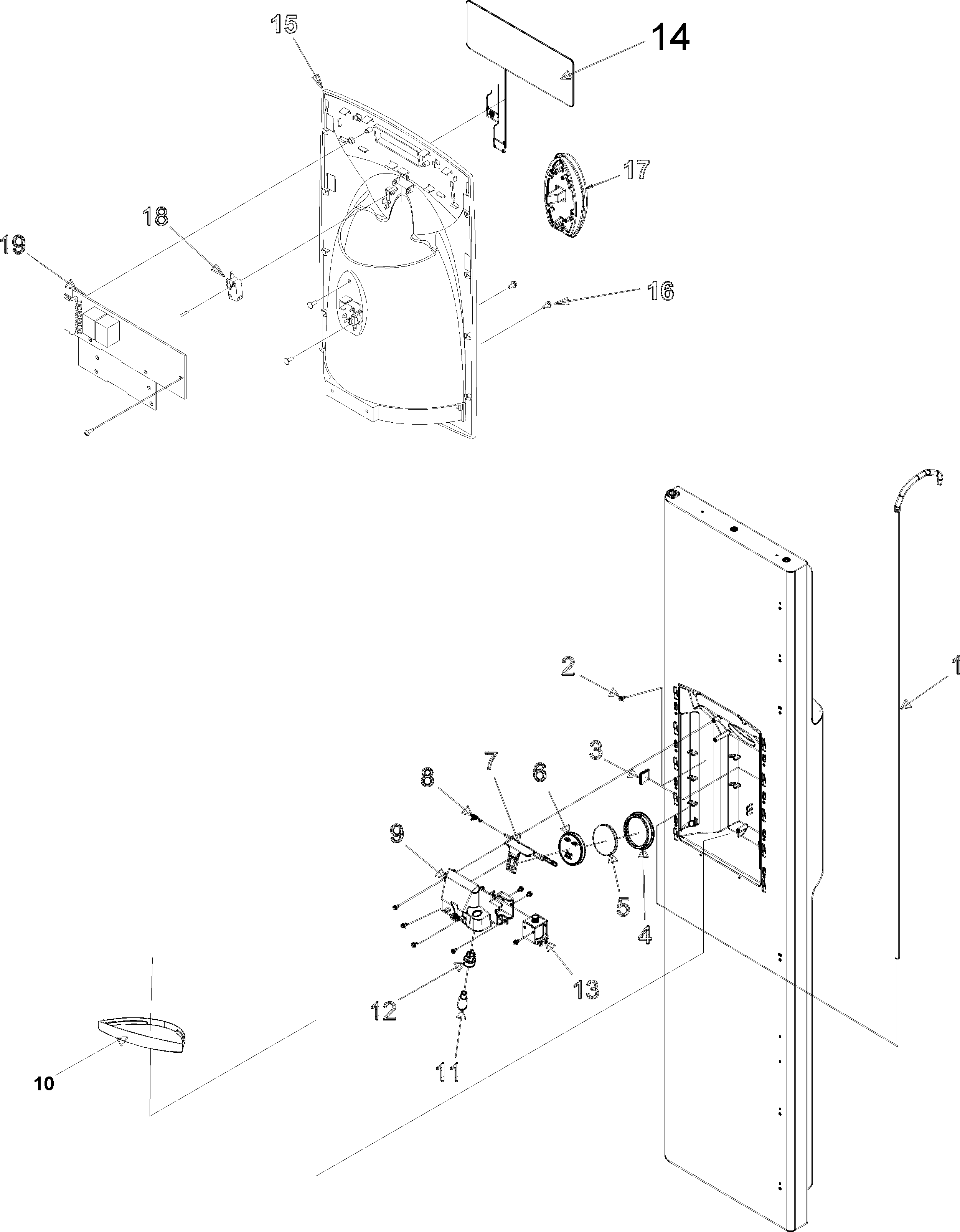 Amana AS2628HEKB fz door and facade diagram