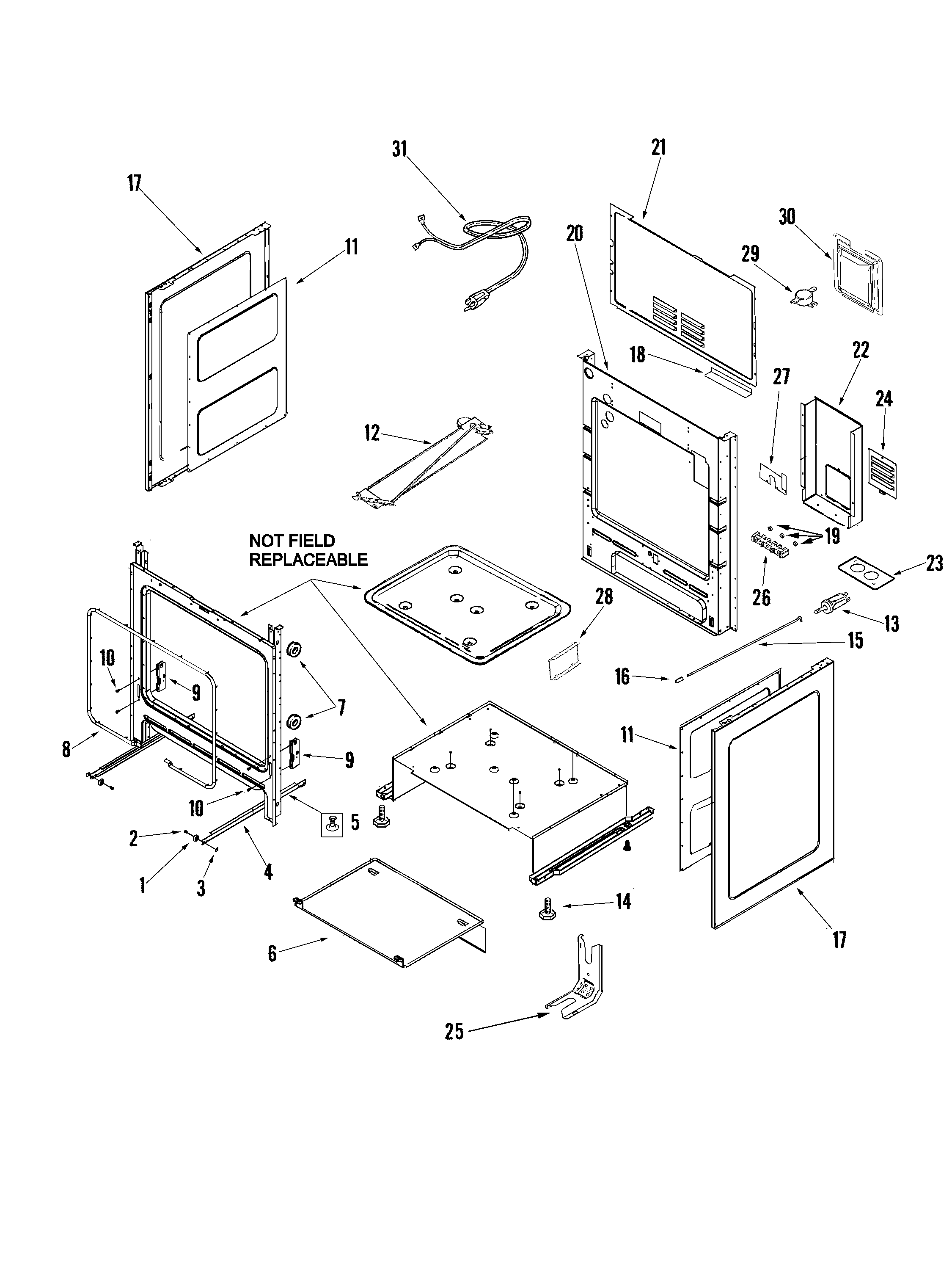 Maytag MER5875RCF cabinet diagram