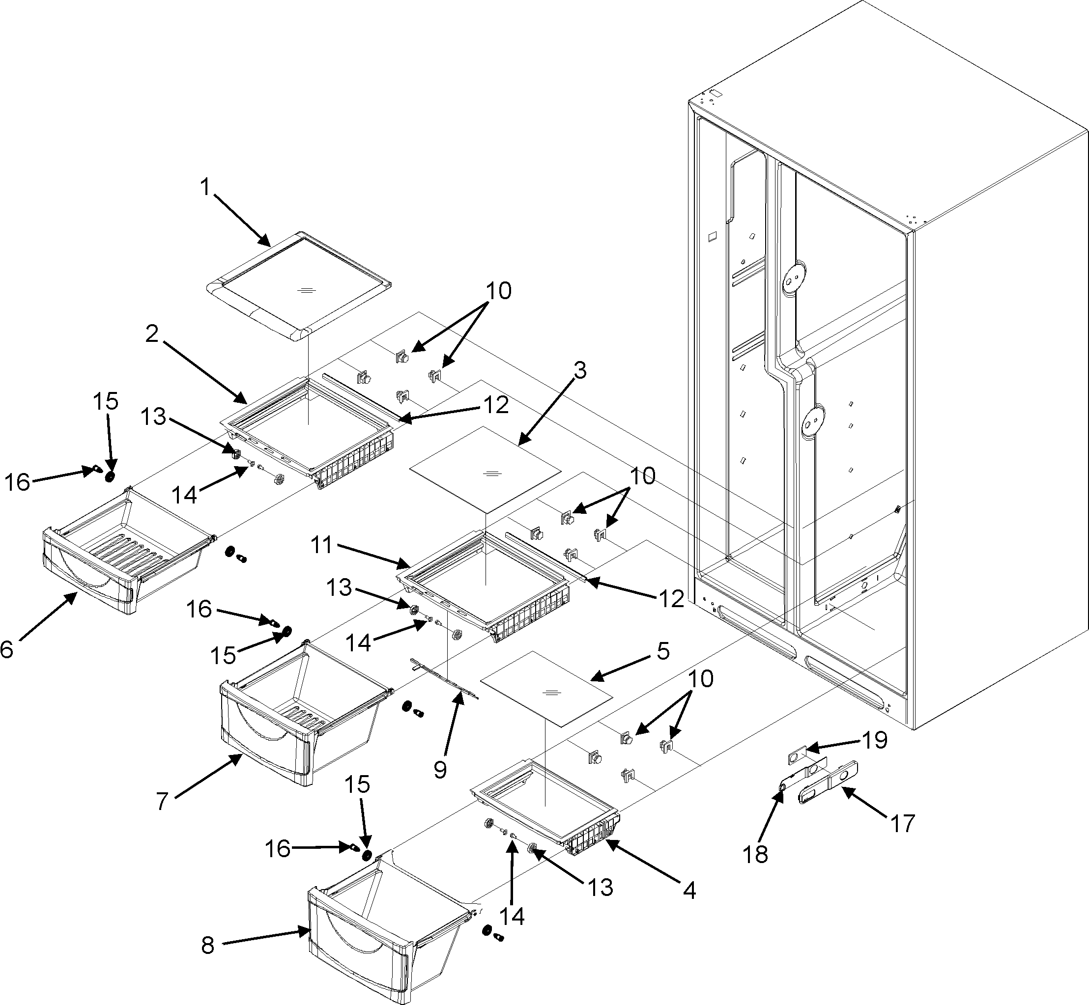 Maytag MZD2666KES crisper assembly diagram