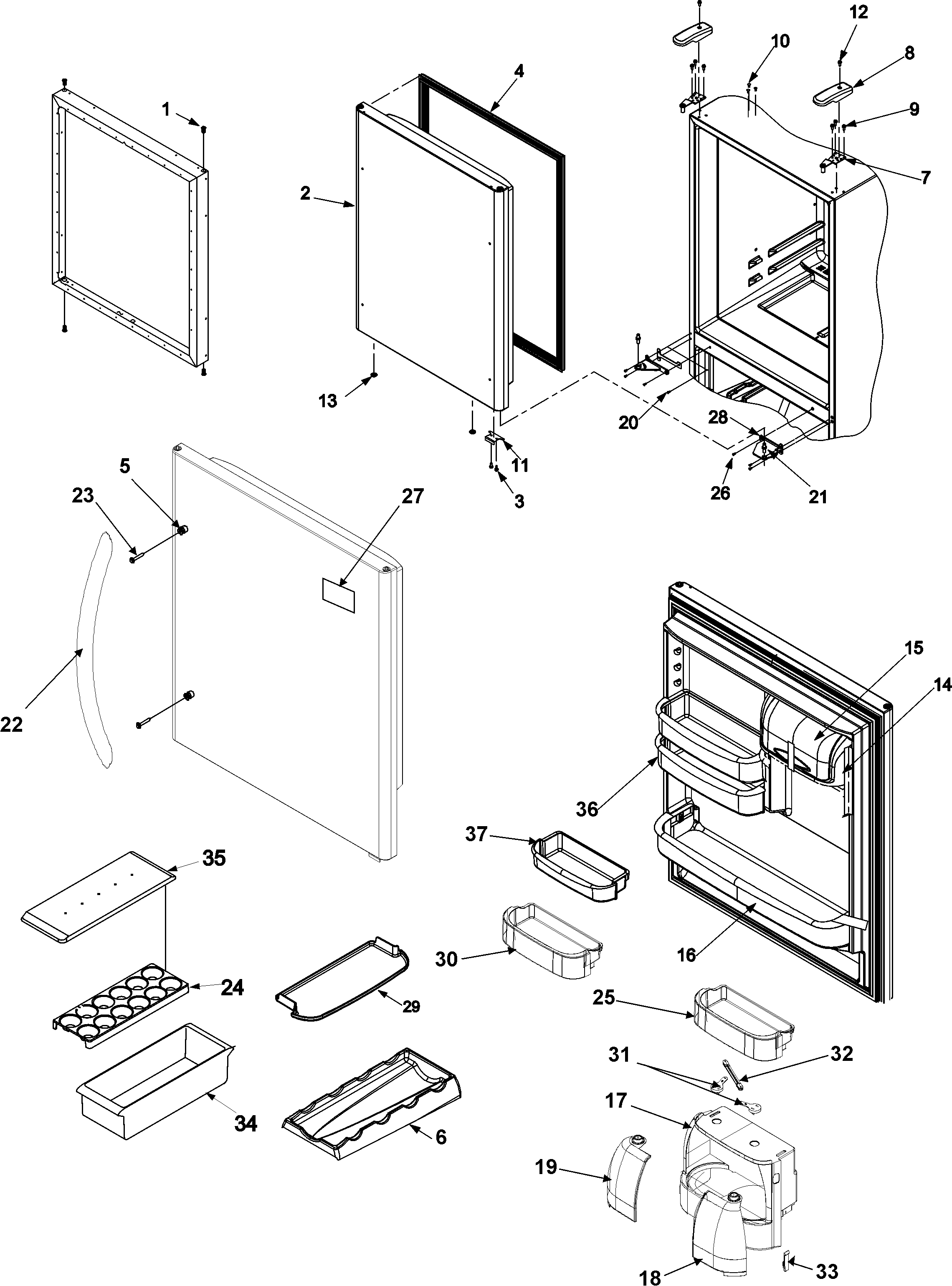 Amana ABR2533FES0 refrigerator door diagram
