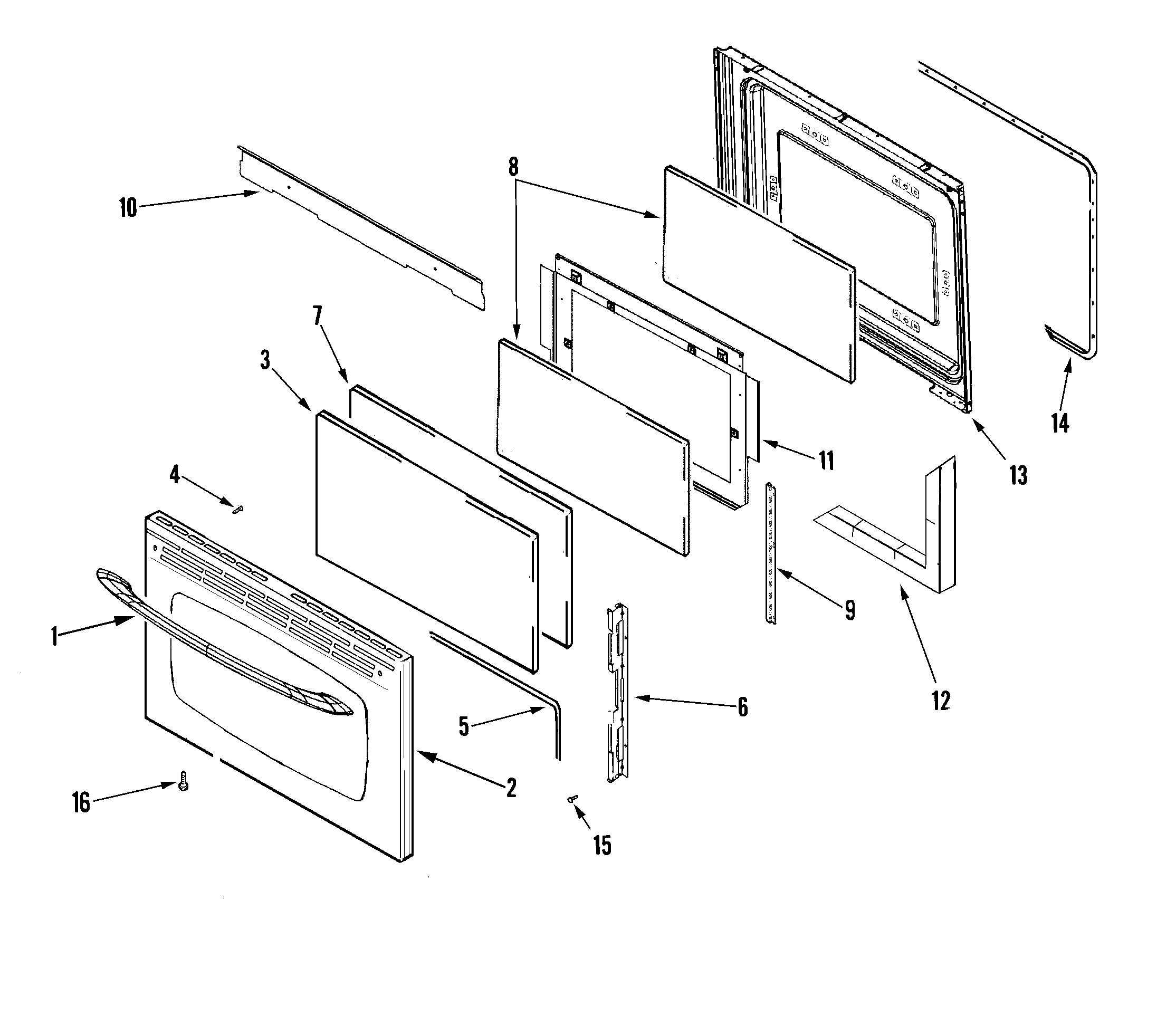 Maytag MGR6751BDS door (lower-stl) diagram