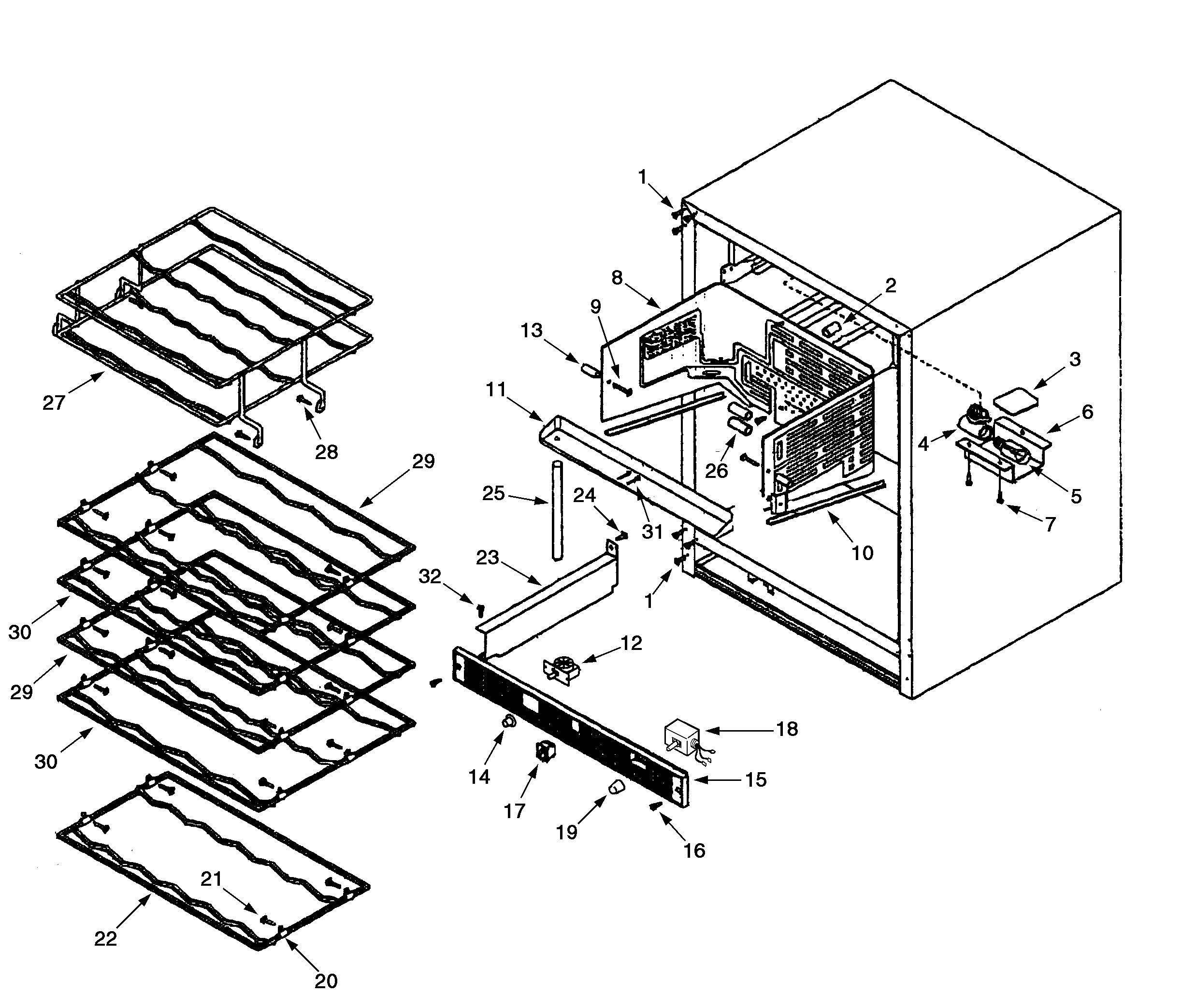 Jenn-Air JWC2450ACX interior parts diagram