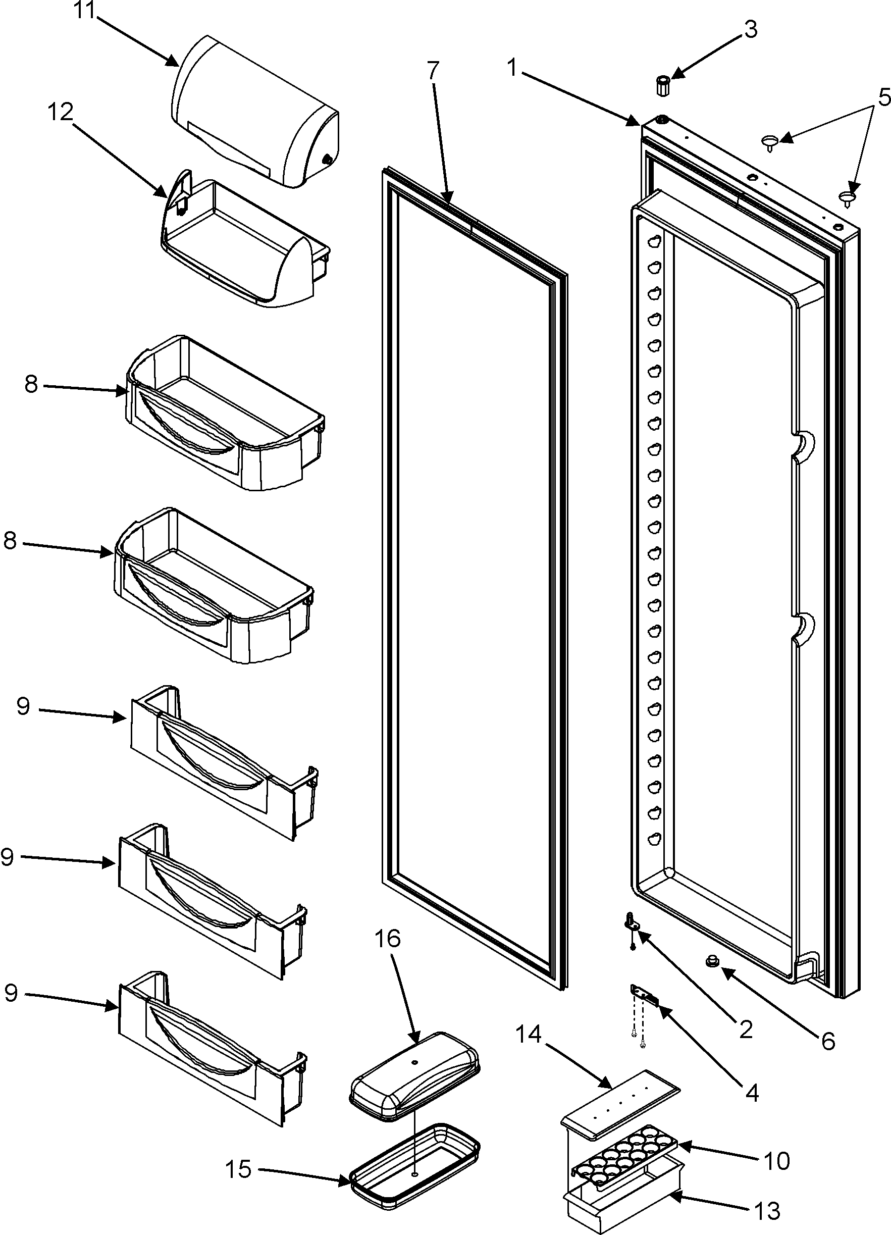 Maytag MCB2256HEB refrigerator door diagram