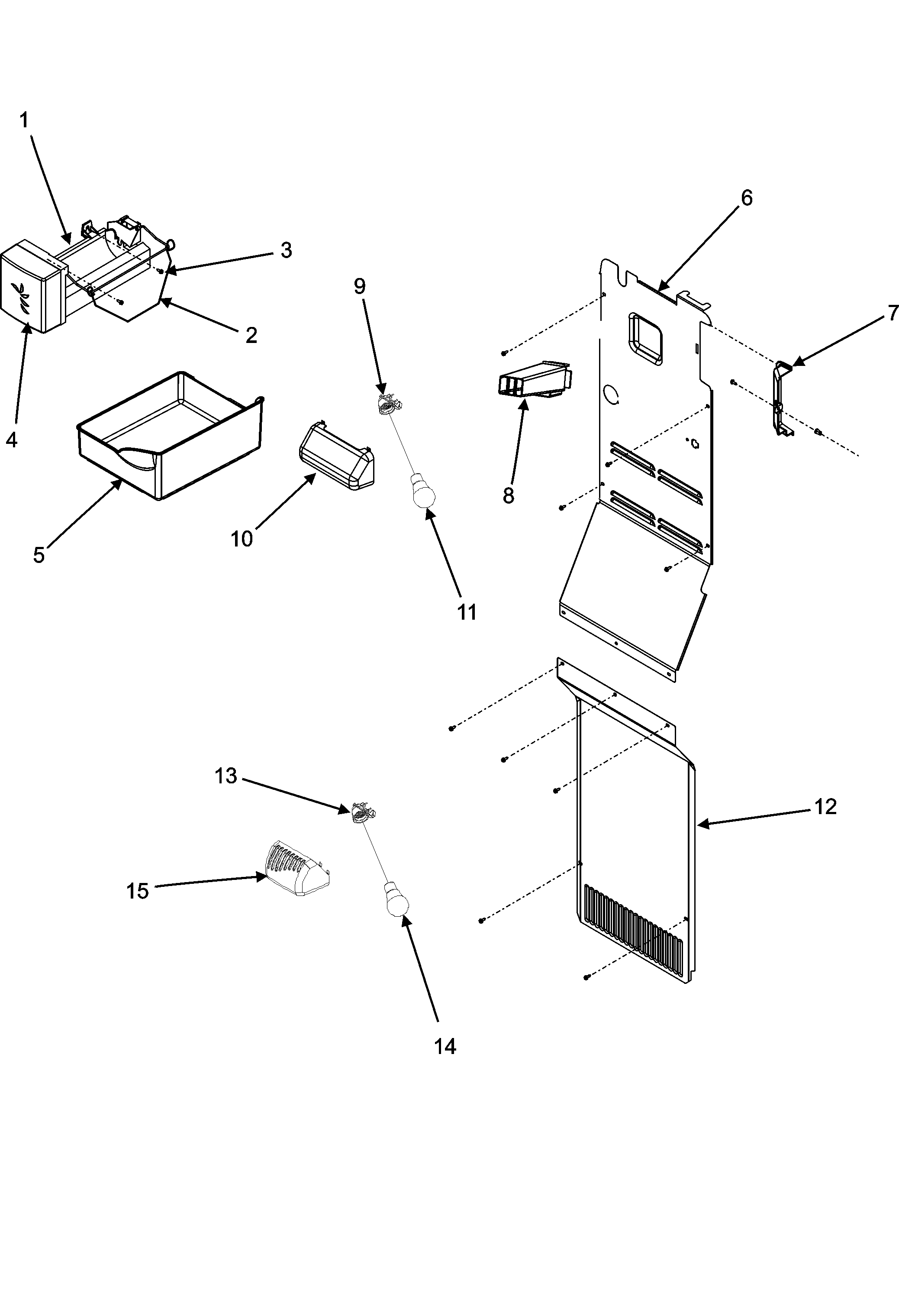 Maytag MCB2256HEB freezer compartment diagram
