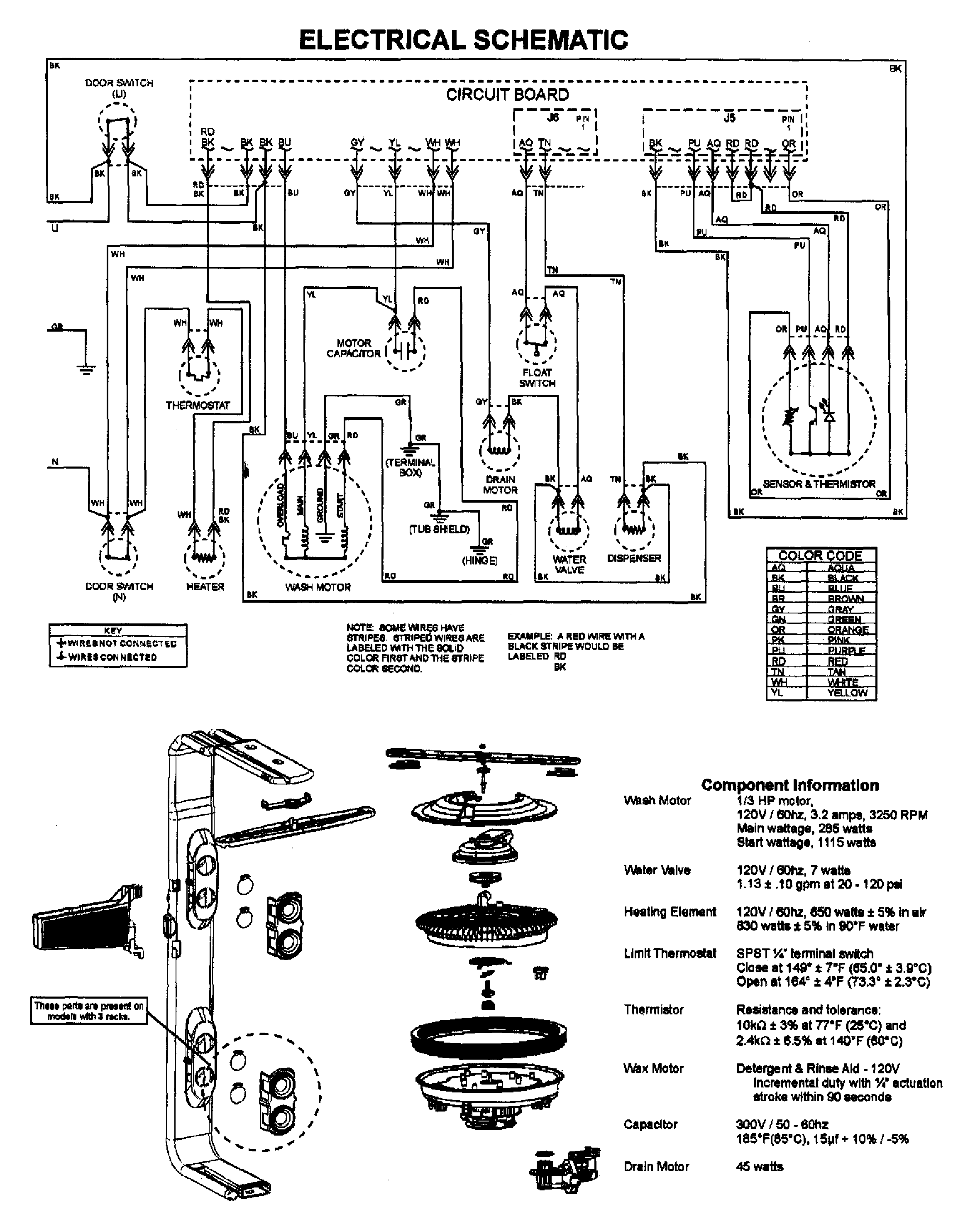 Jenn-Air JDB1250AWP wiring information diagram