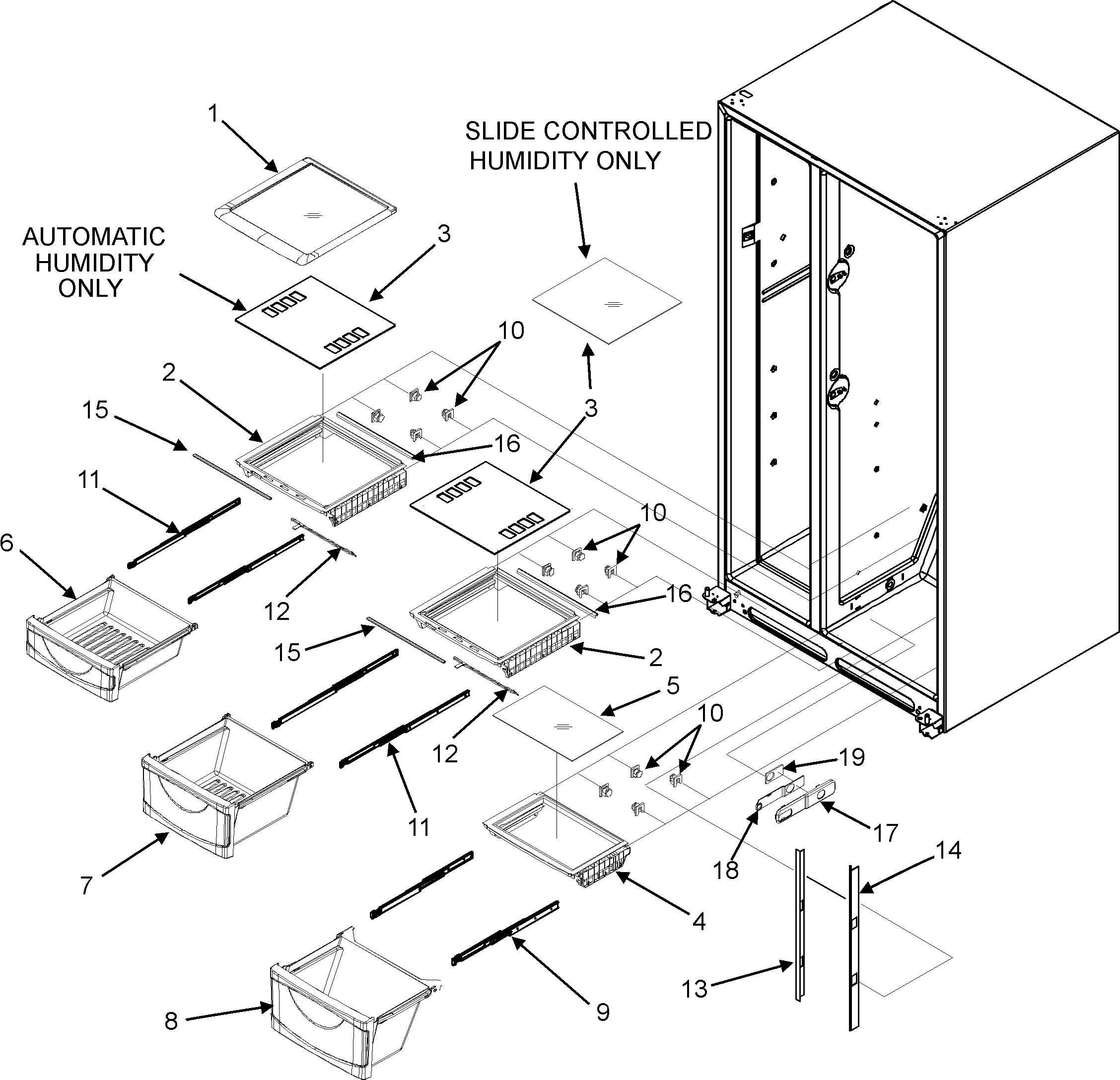 Maytag GC2225GEKW crisper assembly (gc2225gekb/s/w) diagram