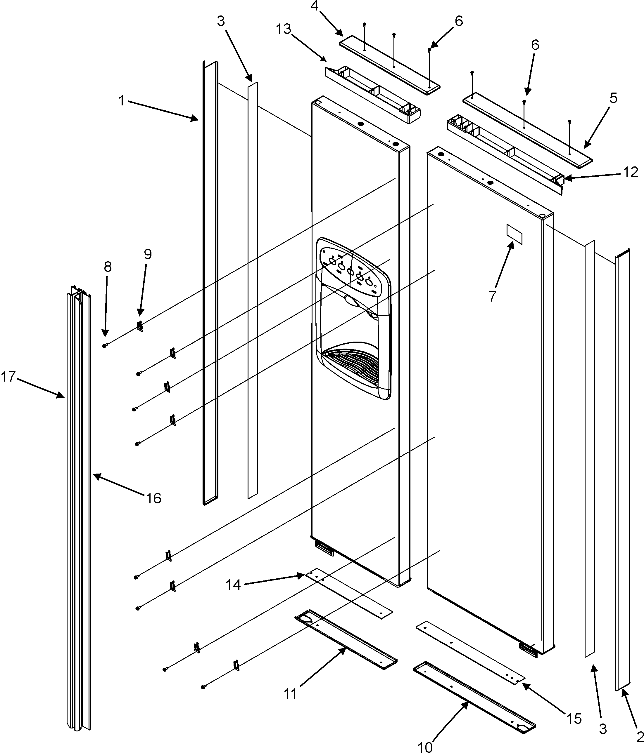 Maytag GC2225GEK9 handles & trim (gc2225gek3/5/9) diagram