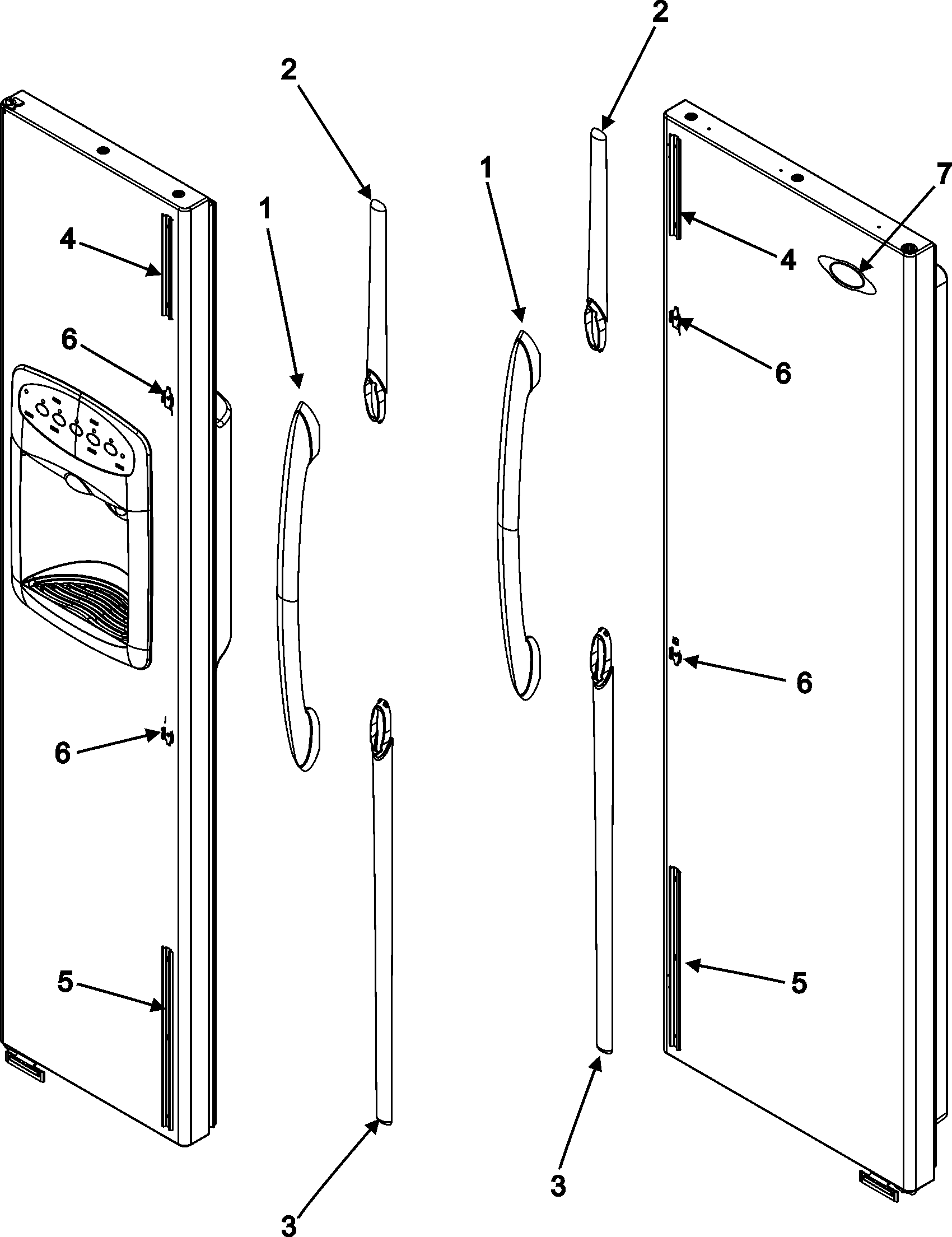 Maytag MSD2357HEW handles (msd2357heb/q/w) diagram
