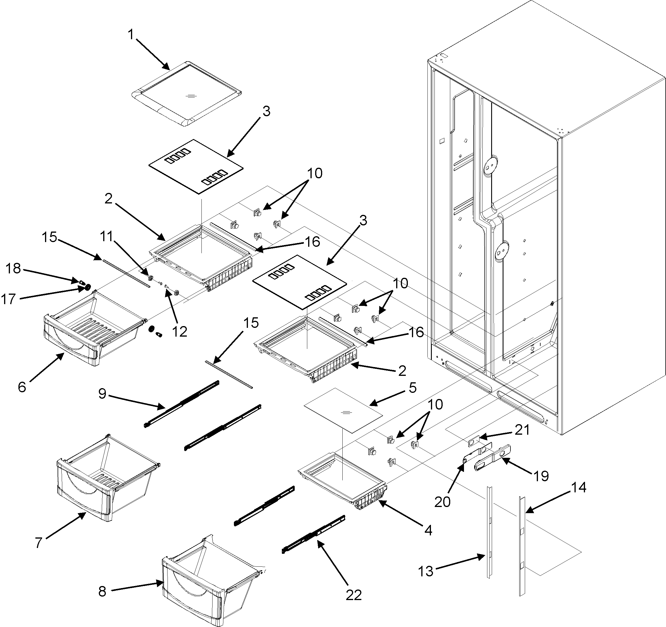 Maytag MZD2669KEQ crisper assembly diagram