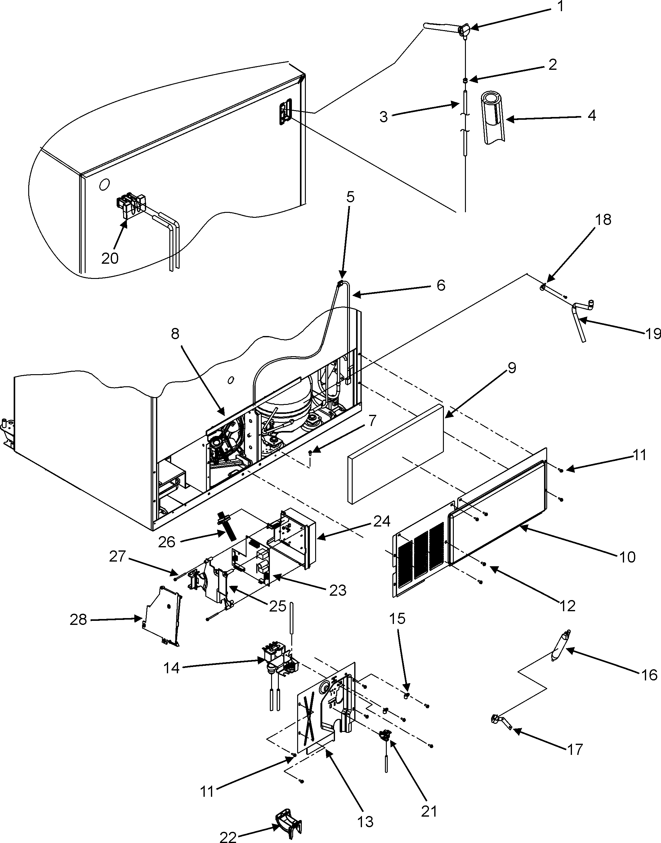 Maytag MZD2669KES cabinet back diagram