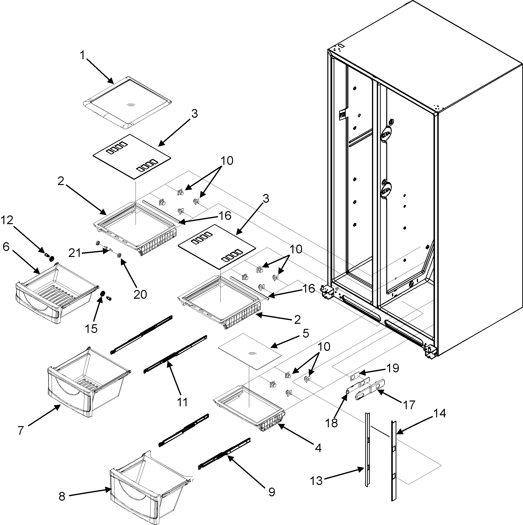 Maytag MSD2659KES crisper assembly diagram