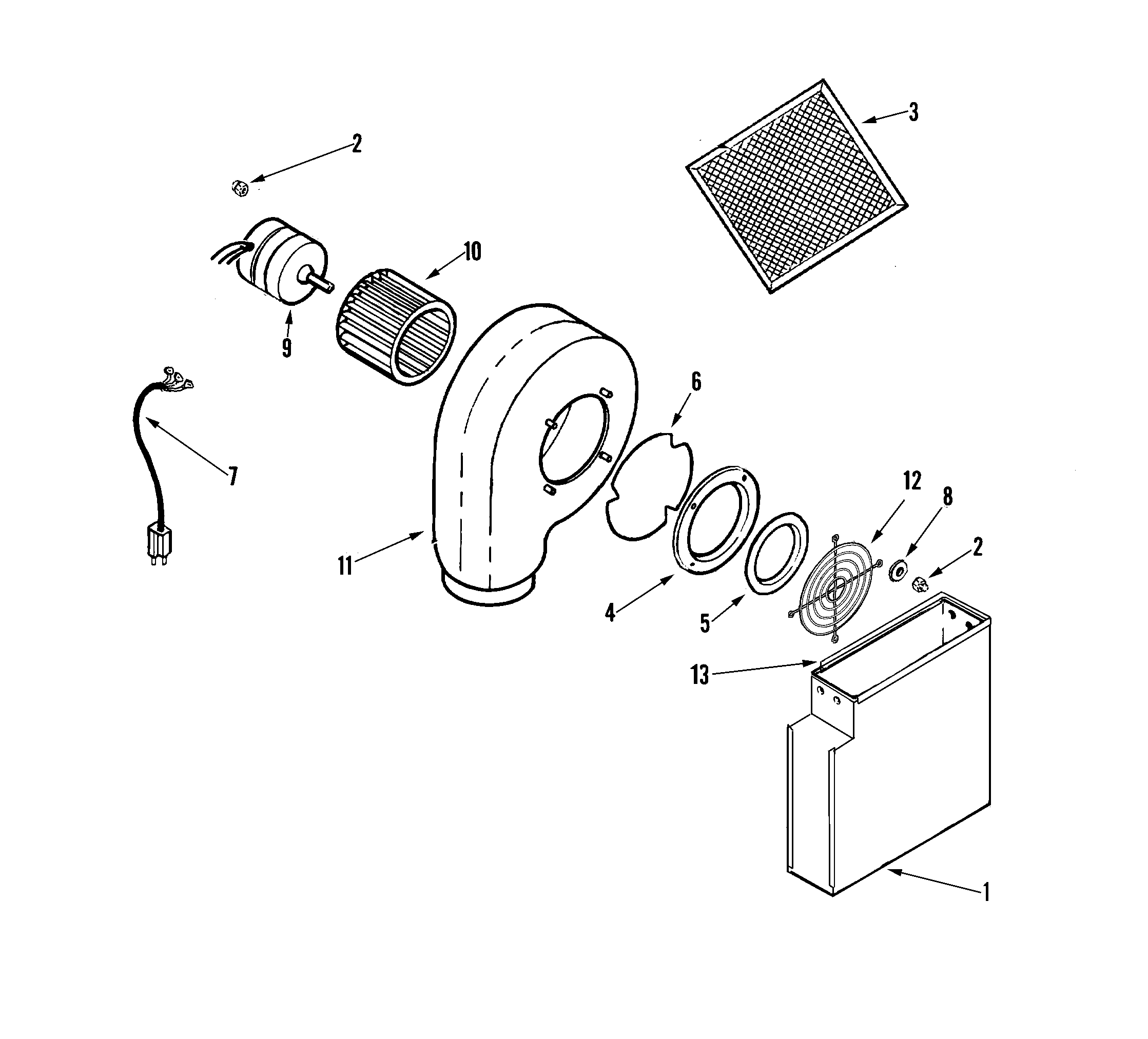 Jenn-Air JGD8430ADB blower assembly (plenum) diagram