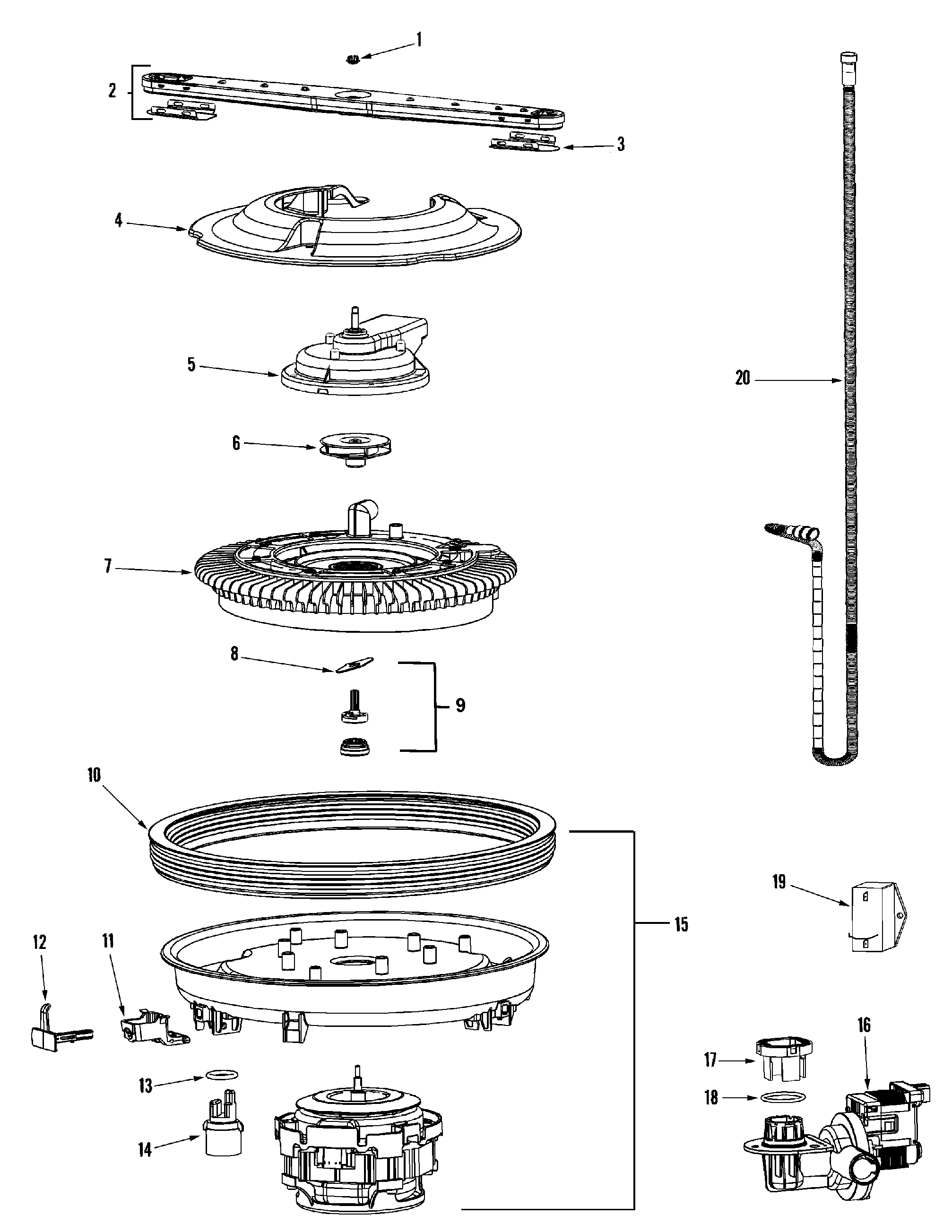 Amana ADB1500AWW pump & motor diagram