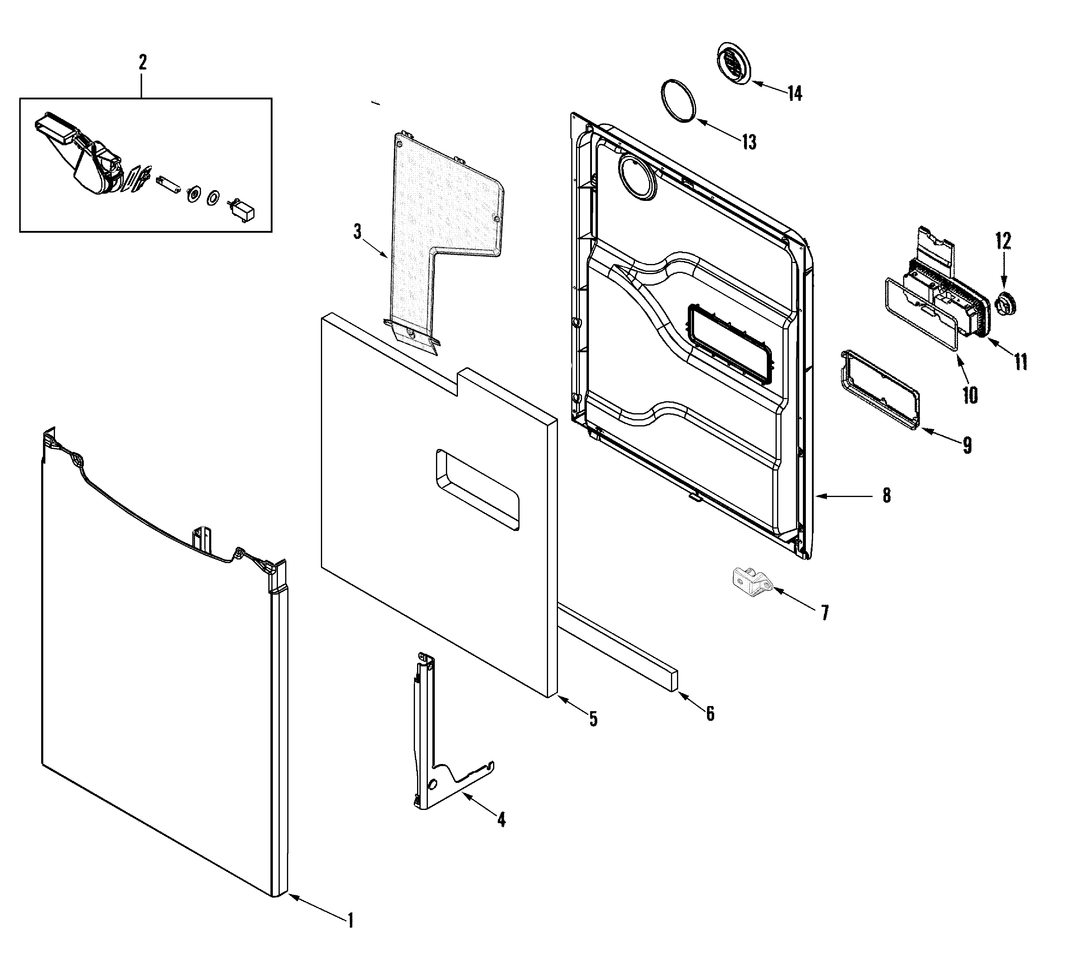 Maytag MDC4650AWW door diagram