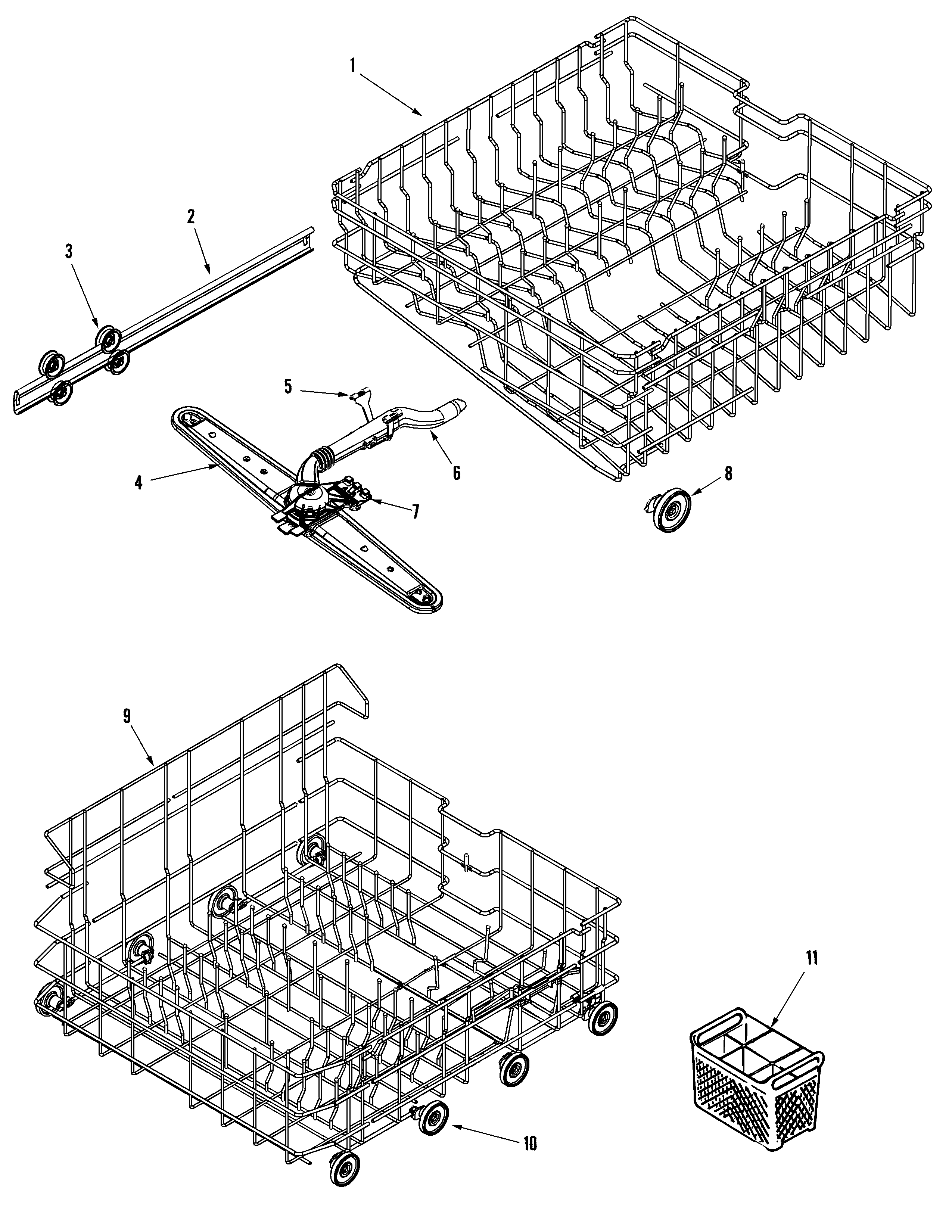 Maytag MDC4650AWW track & rack assembly diagram