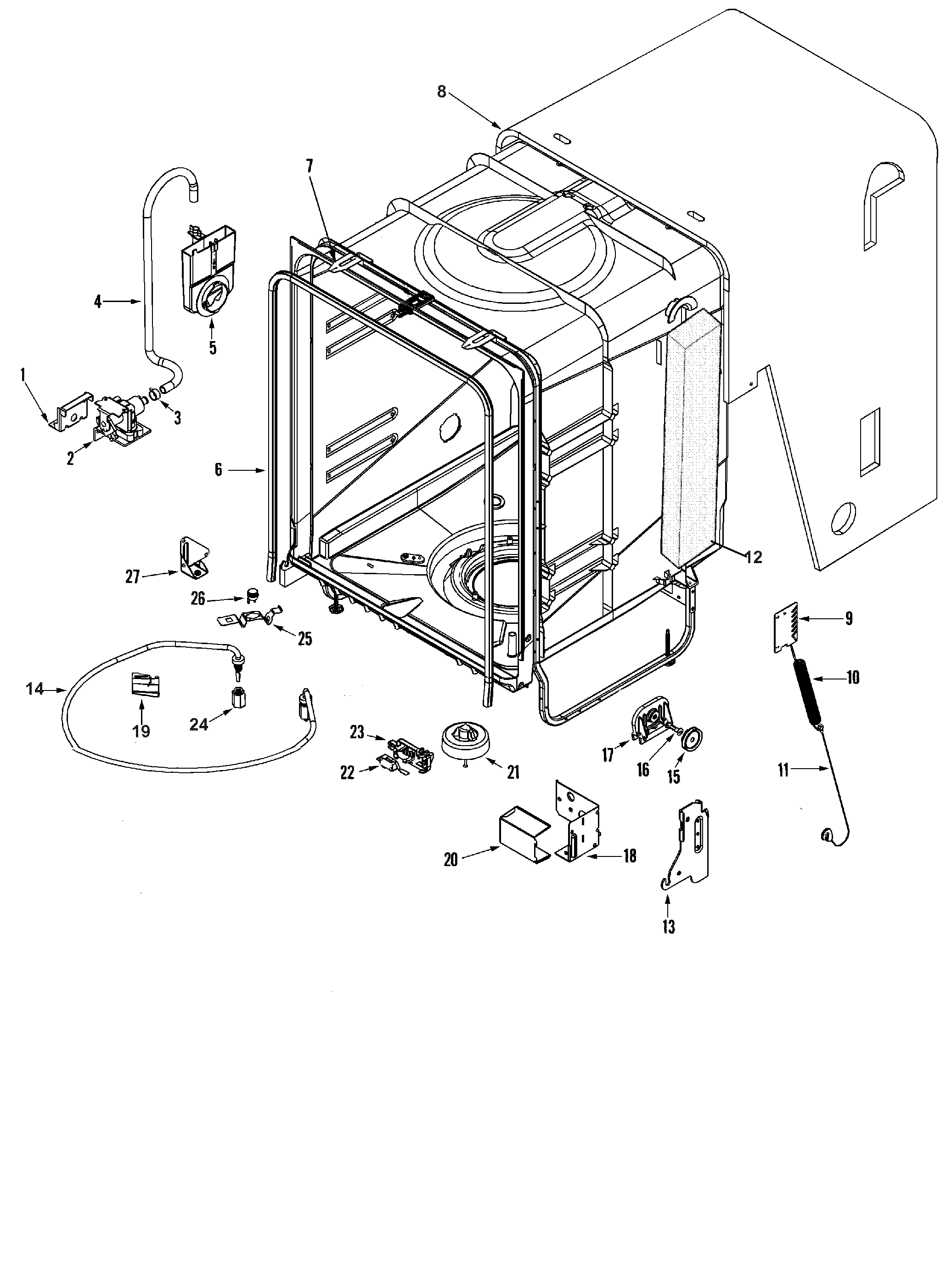 Maytag MDC4650AWW tub diagram