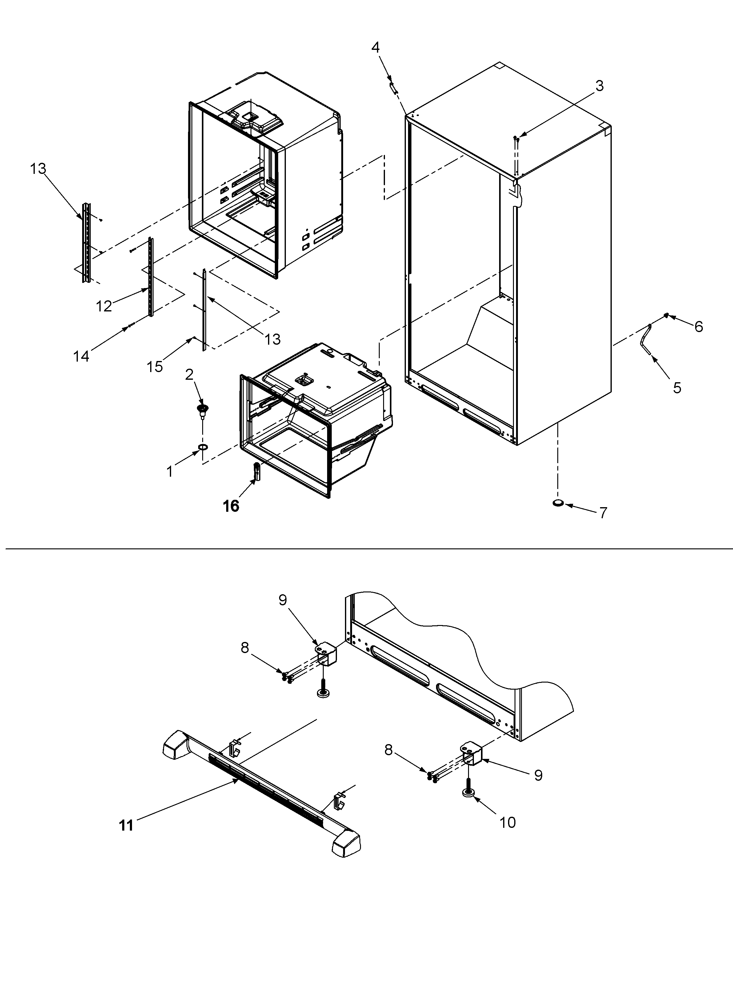 Kenmore Elite 59676574600 interior cabinet diagram
