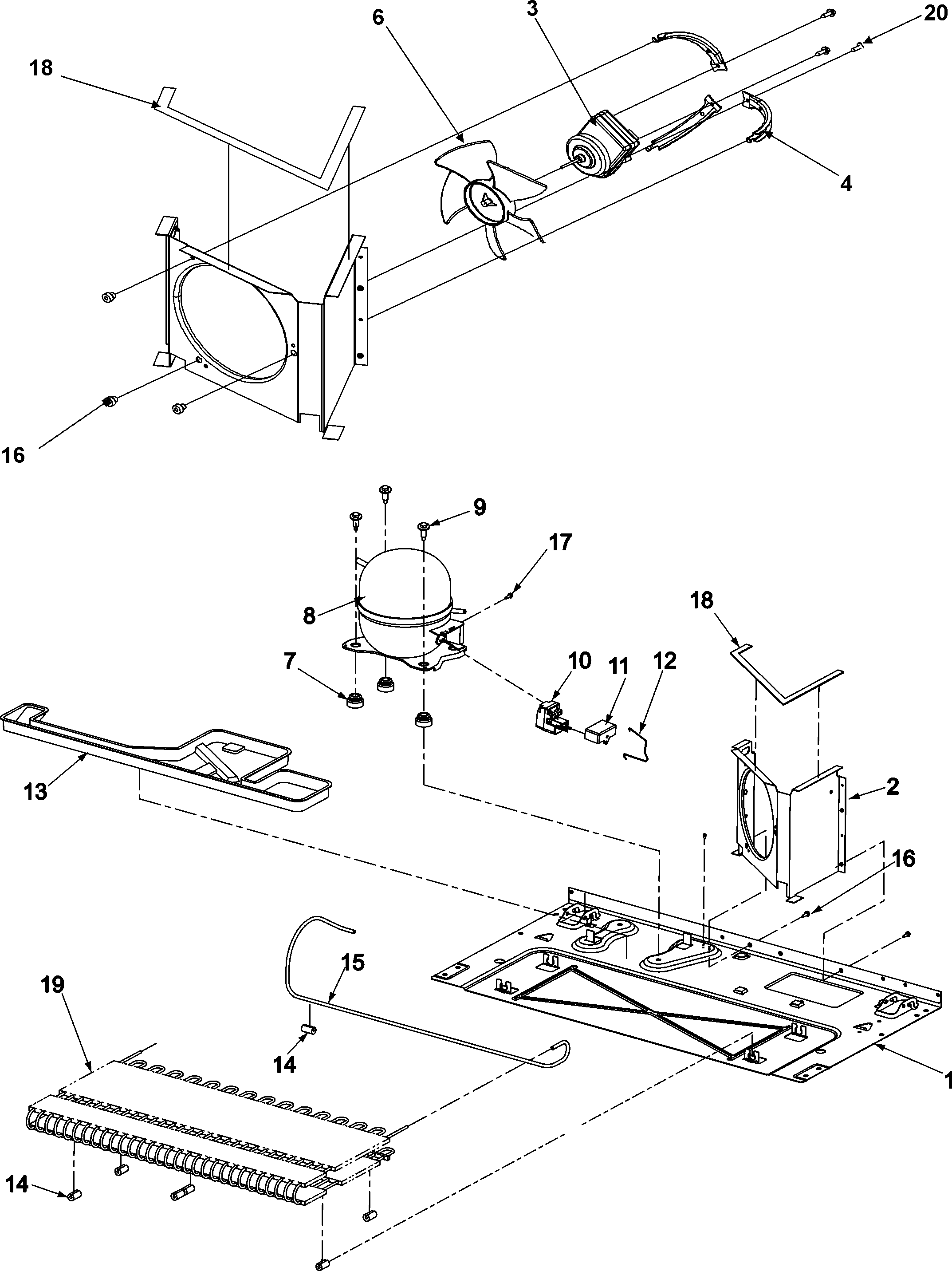 Kenmore Elite 59676574600 compressor diagram
