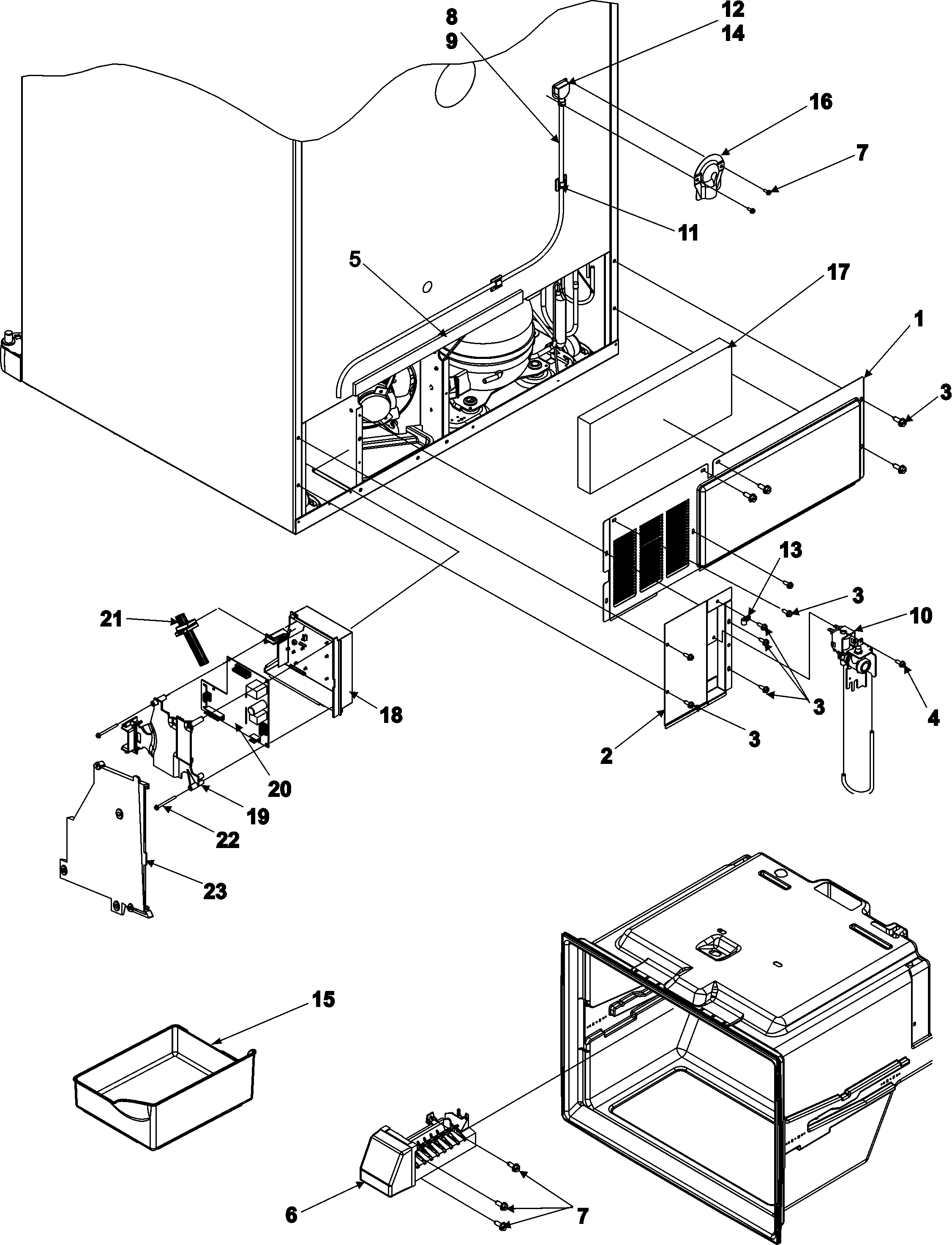 Kenmore Elite 59676574600 cabinet back diagram