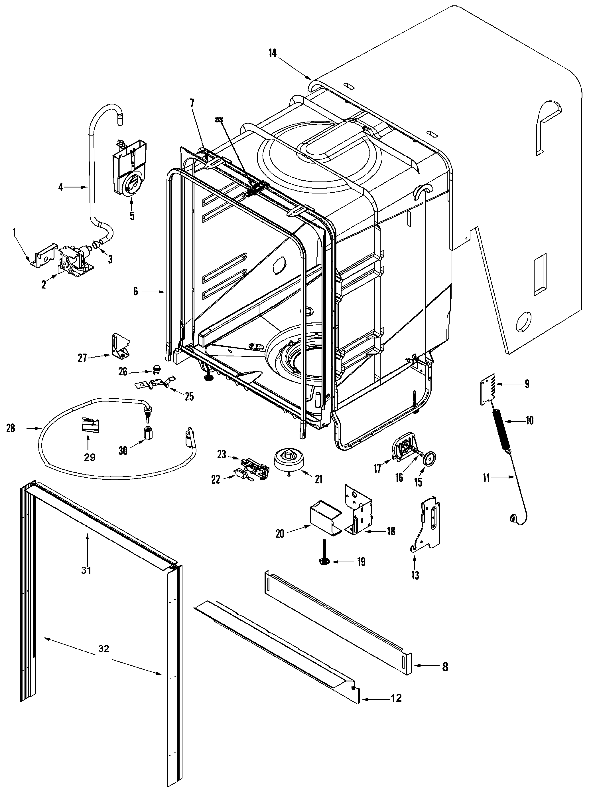 Maytag MDB9601AWB tub diagram