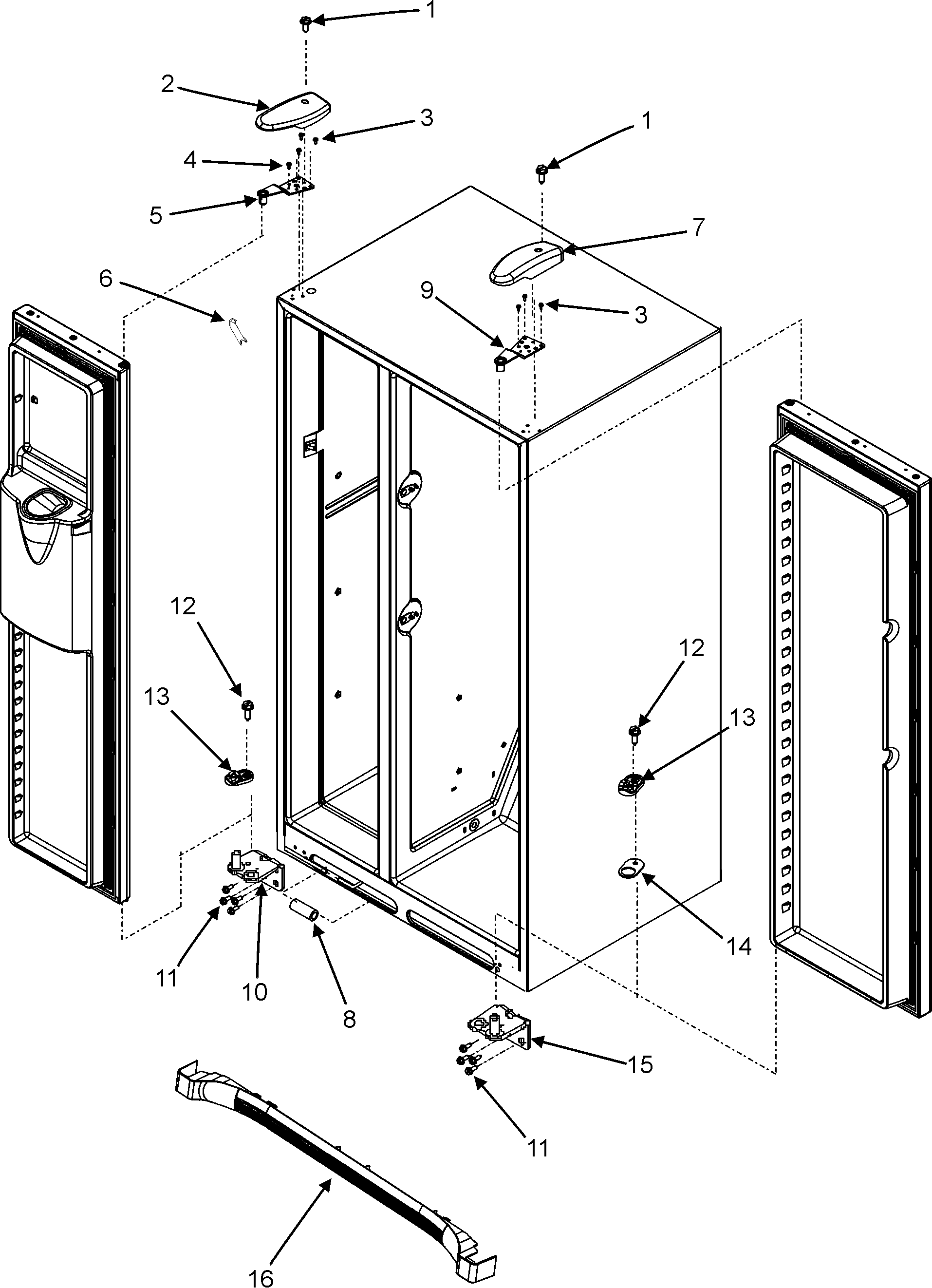 Maytag MSD2650KES hinges & toe grille diagram
