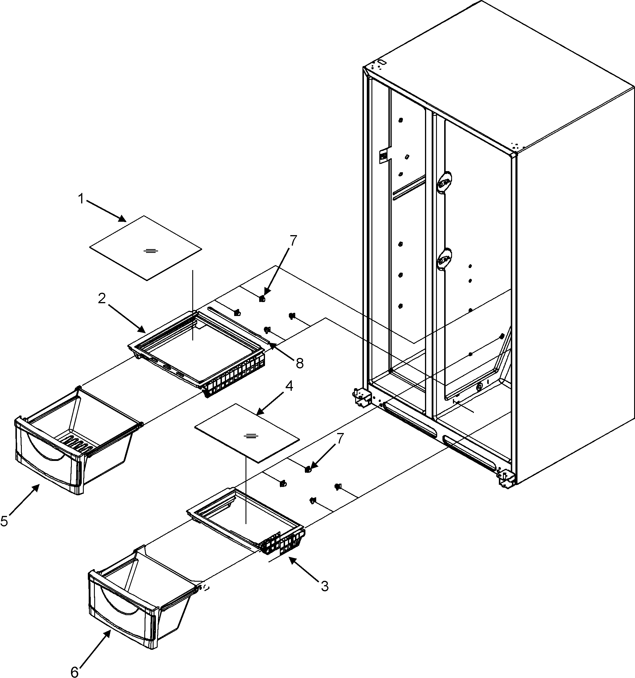 Maytag MSD2650KES crisper assembly diagram