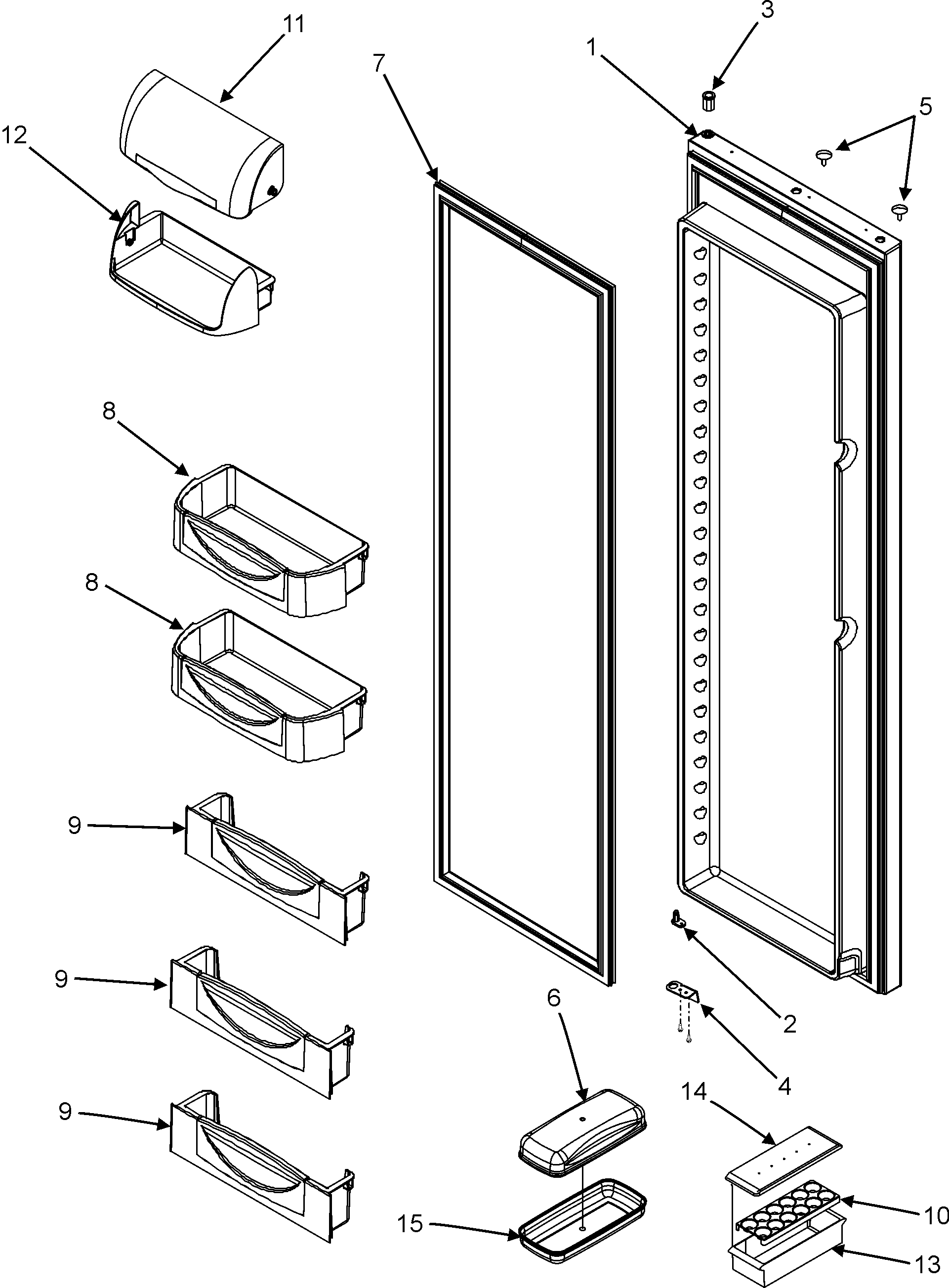 Maytag MCD2257KES refrigerator door diagram