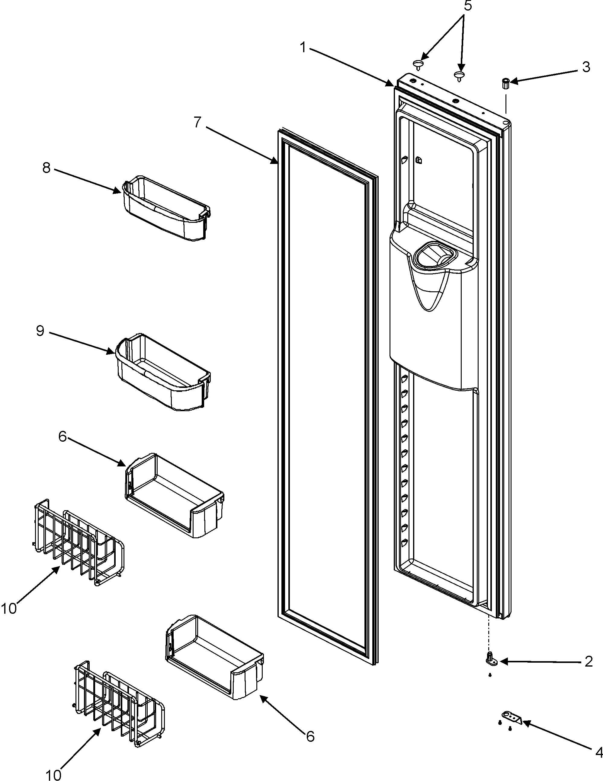 Maytag MCD2257KES freezer door diagram