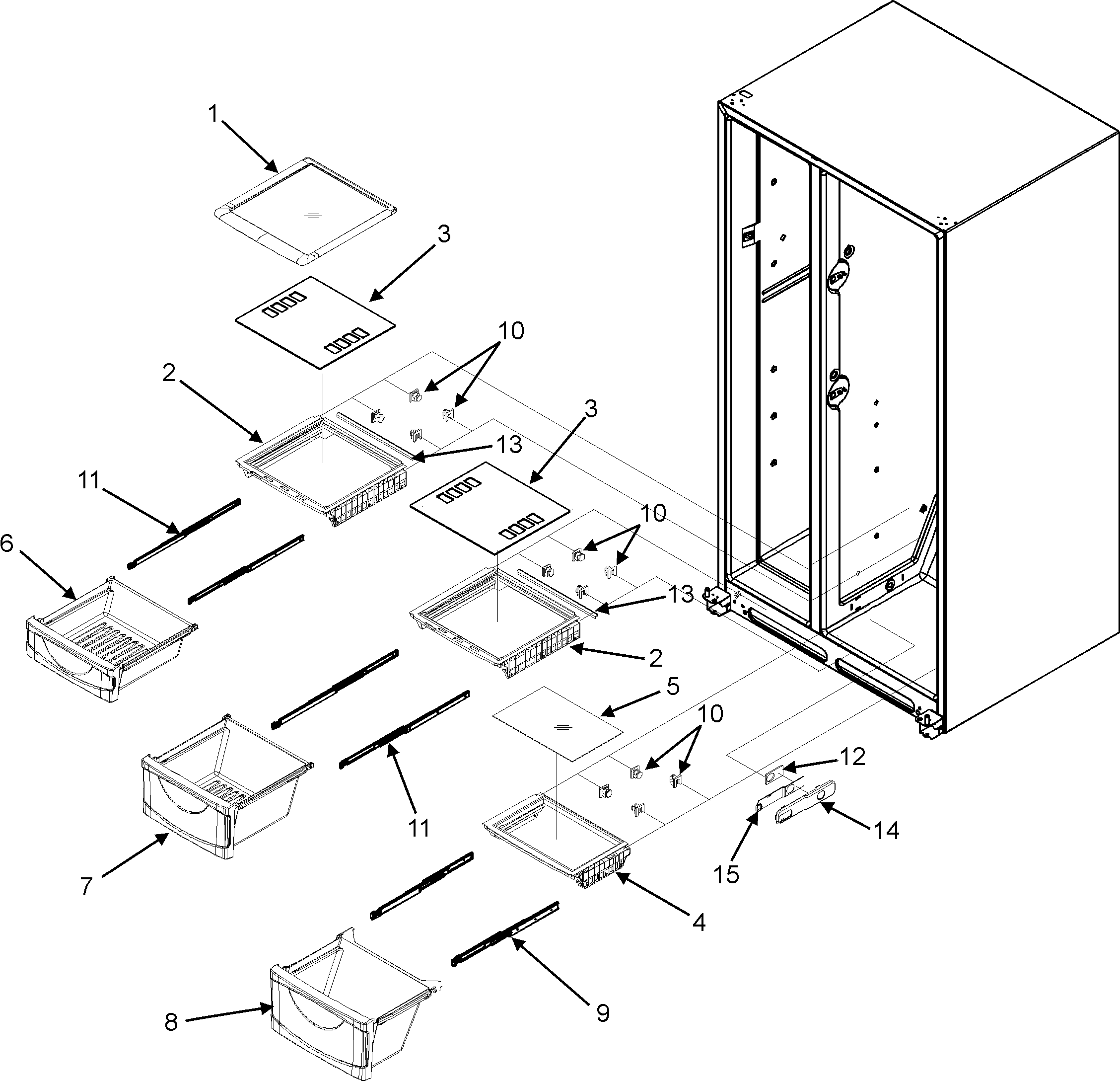 Maytag MCD2257KES crisper assembly diagram