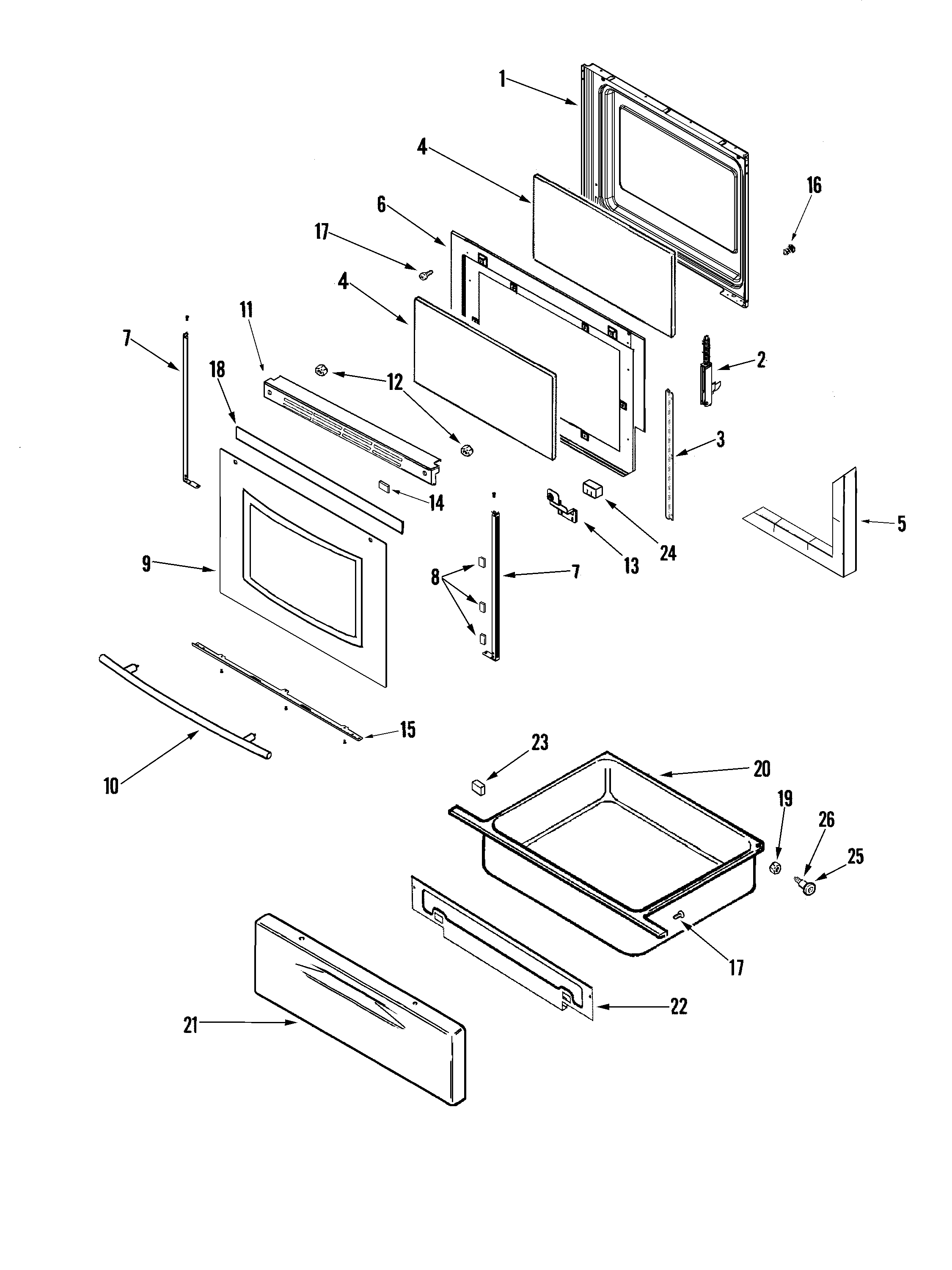 Jenn-Air JGR8775RDB door/drawer diagram