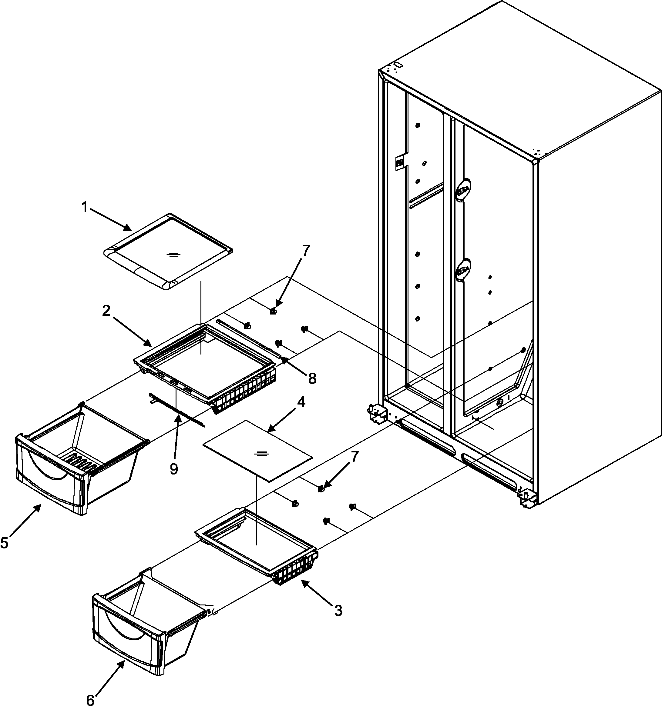 Maytag MSD2641KES crisper assembly diagram