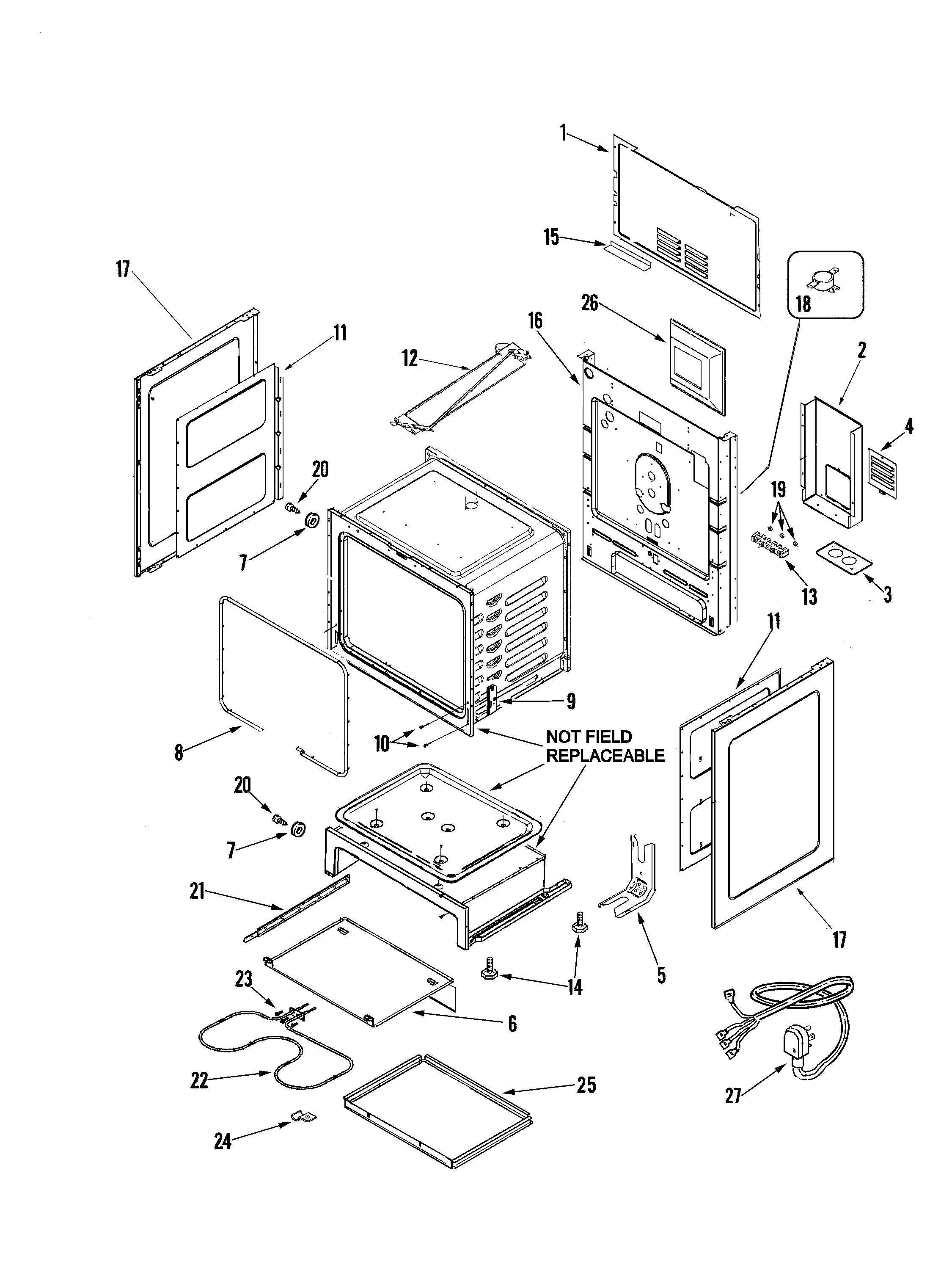Jenn-Air JER8885RCB cabinet diagram