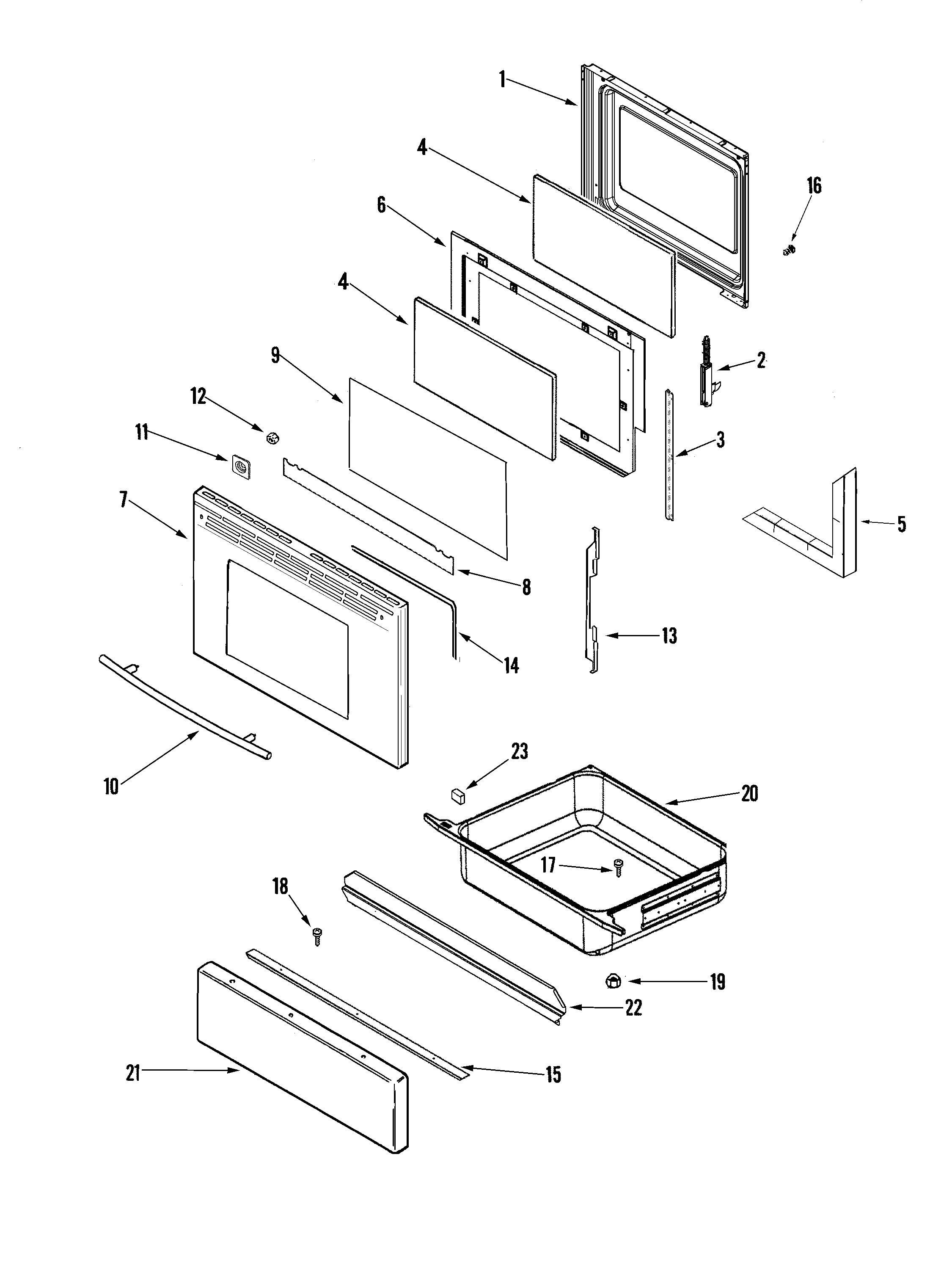 Jenn-Air JER8885RCS door/drawer (stl) diagram