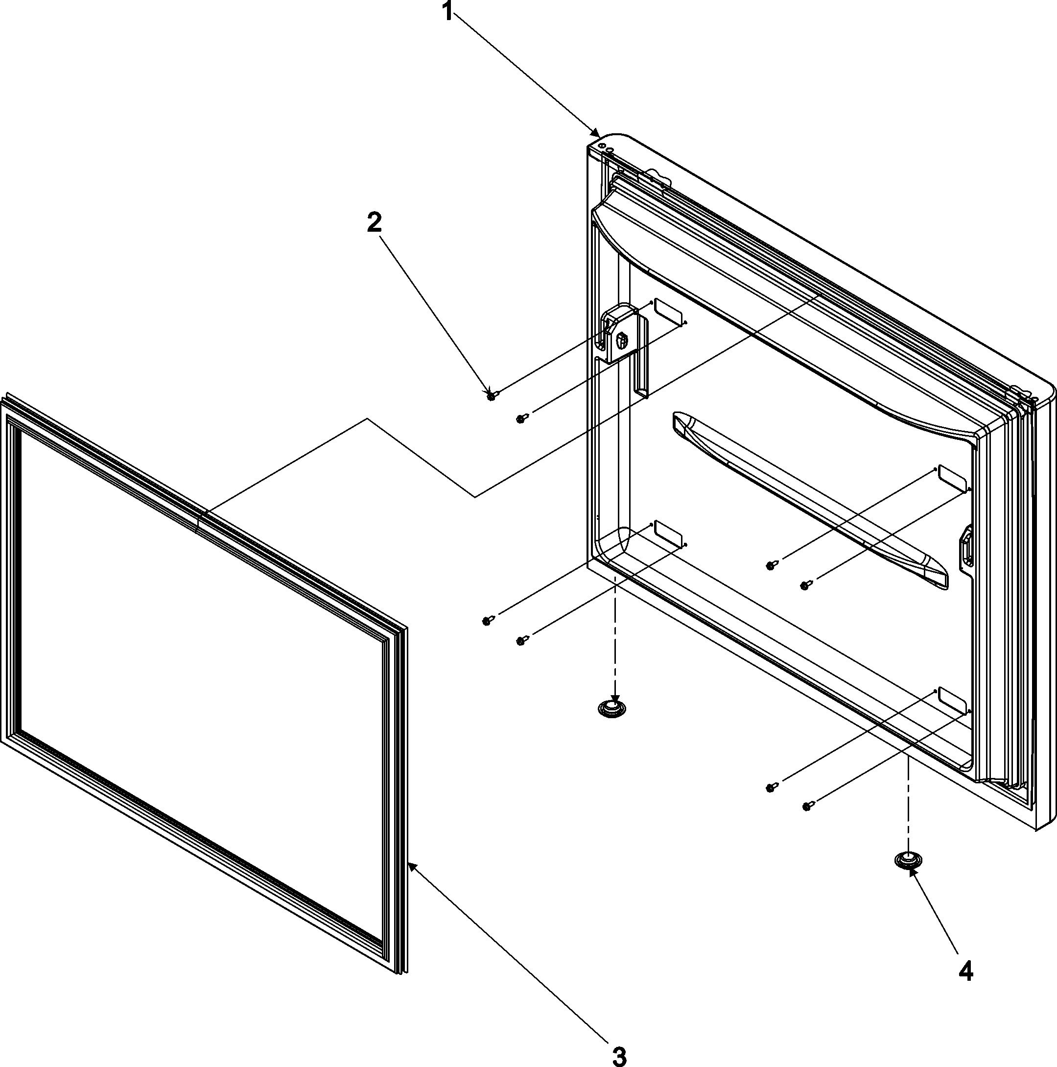 Amana AFF2534FEW0 freezer door diagram