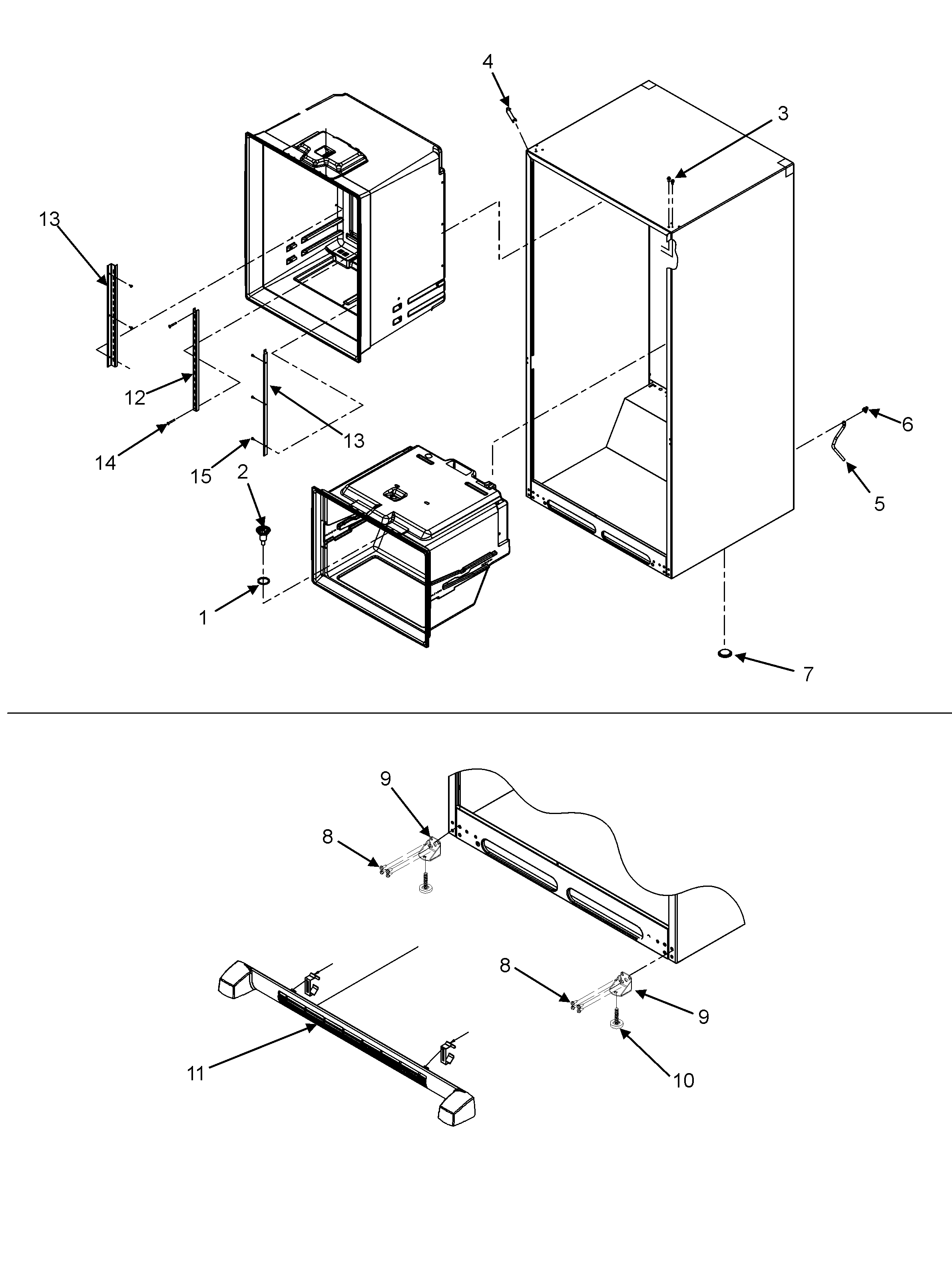 Amana AFF2534FEW0 interior cabinet diagram