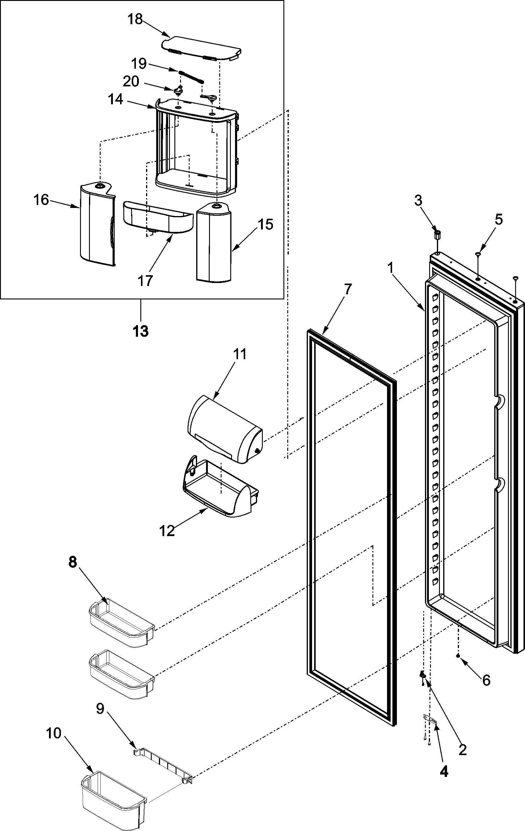 Amana ASB2623HRQ refrigerator door diagram
