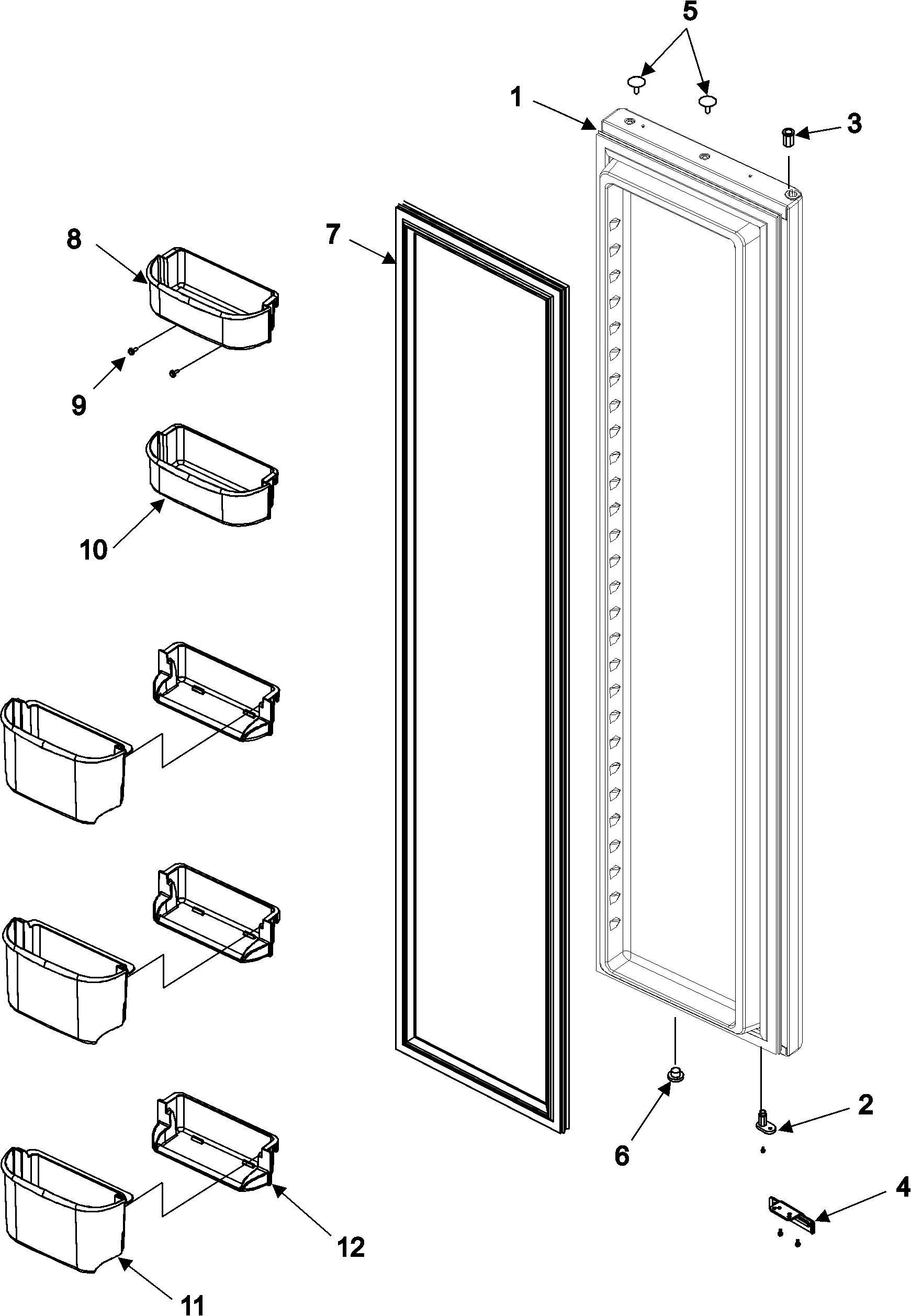 Amana ASB2623HRQ freezer door diagram