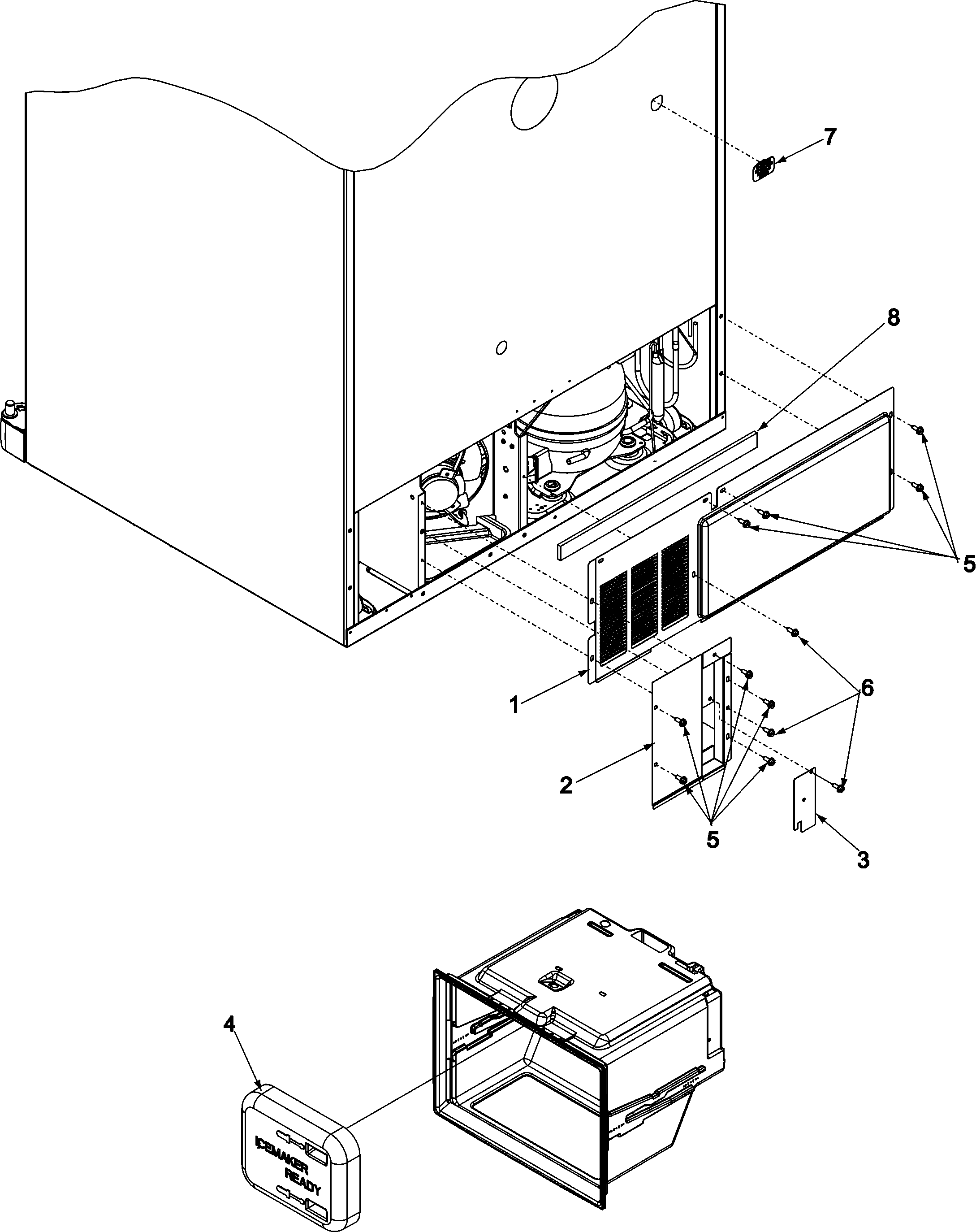 Amana AFB2534DEB cabinet back diagram